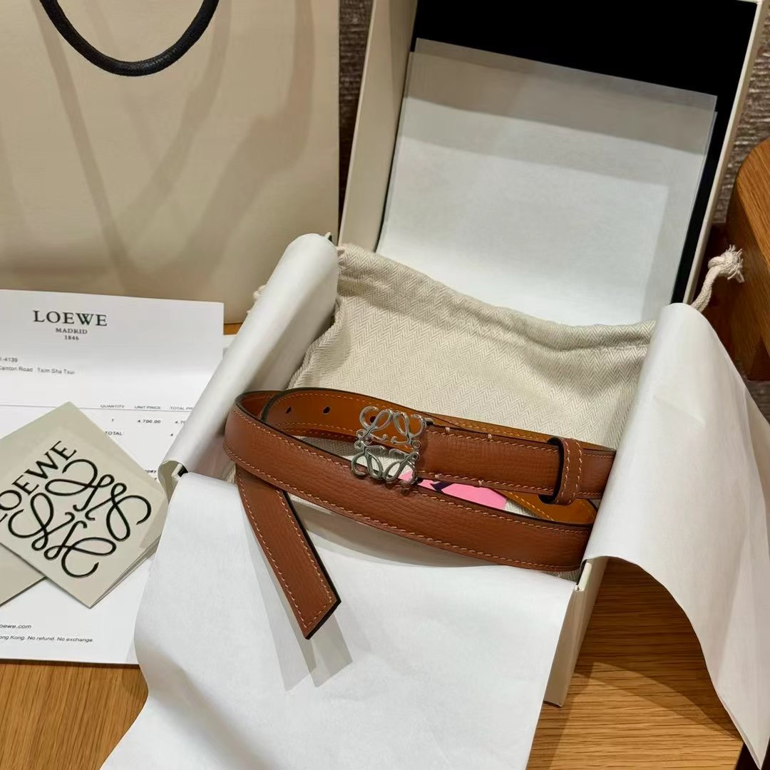 EWE女士腰带鹅卵石纹皮革腰带，Anagram搭扣*Anchor腰带 2.0cm宽度 五孔调节.宽度2.