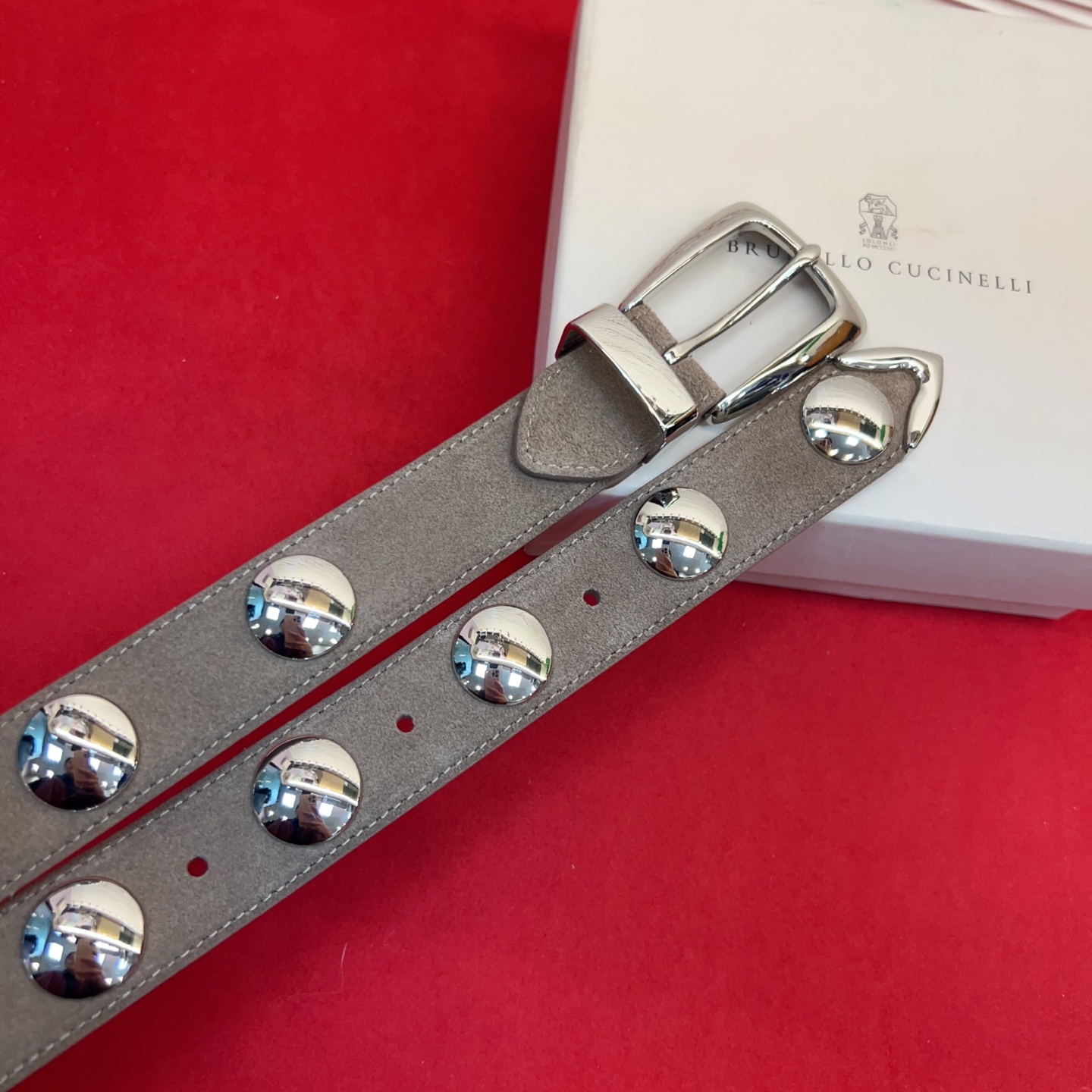 Brunello Cucinelli 男女通用休闲时尚打钉五金腰带！3.0Cm。网红款