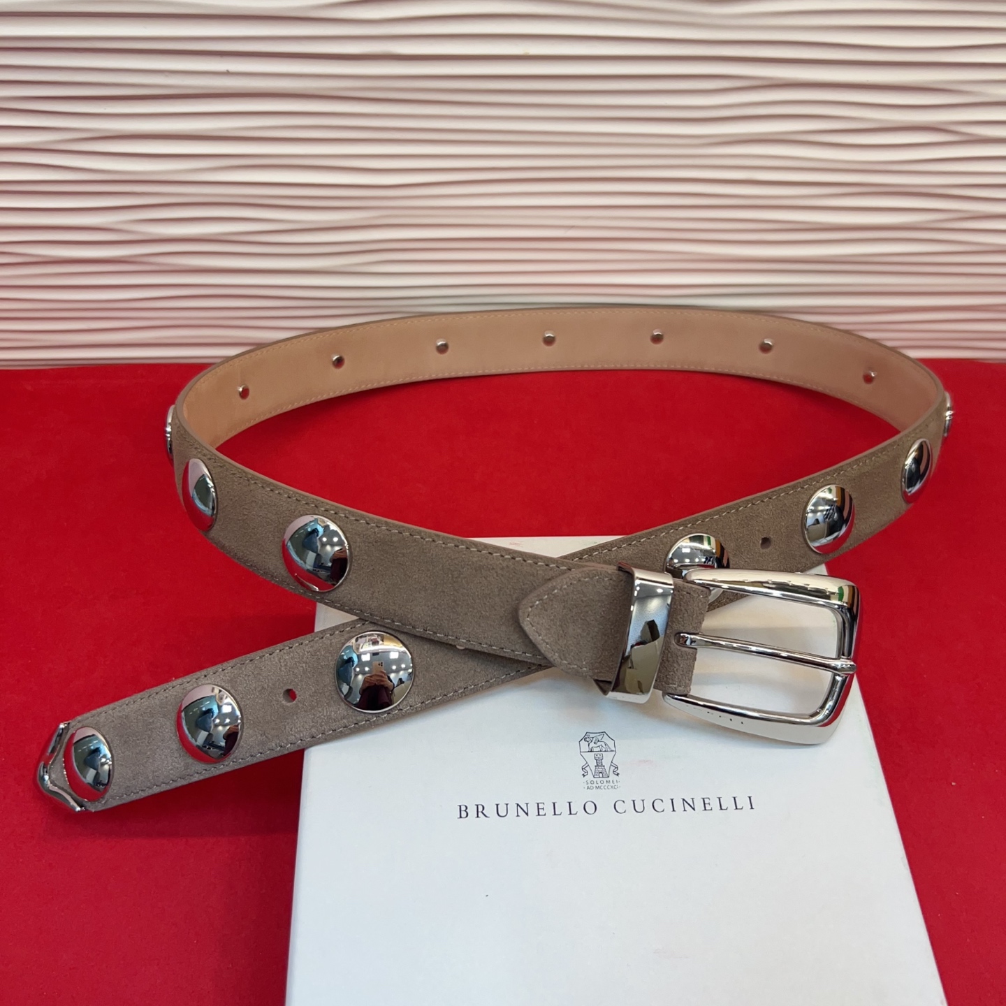 Brunello Cucinelli 男女通用休闲时尚打钉五金腰带！3.0Cm。网红款