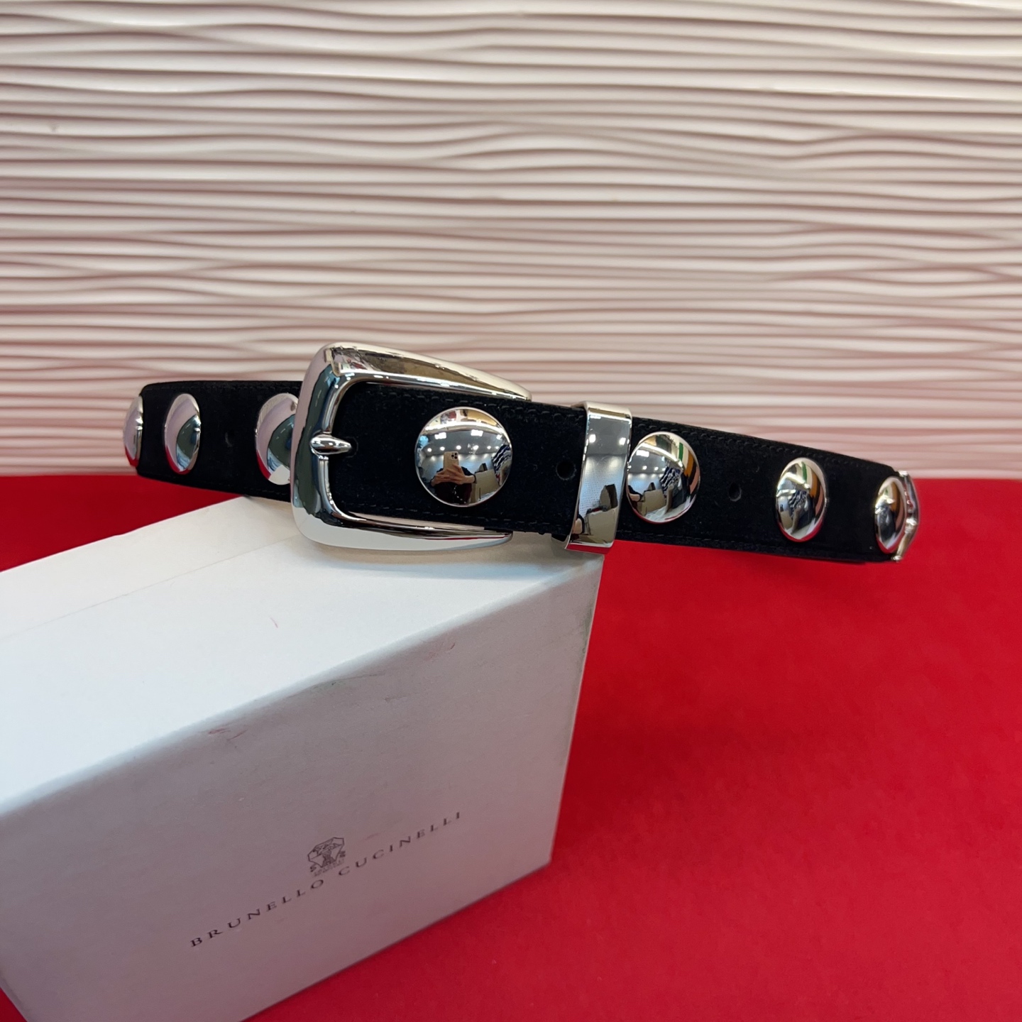 Brunello Cucinelli 男女通用休闲时尚打钉五金腰带！3.0Cm。网红款
