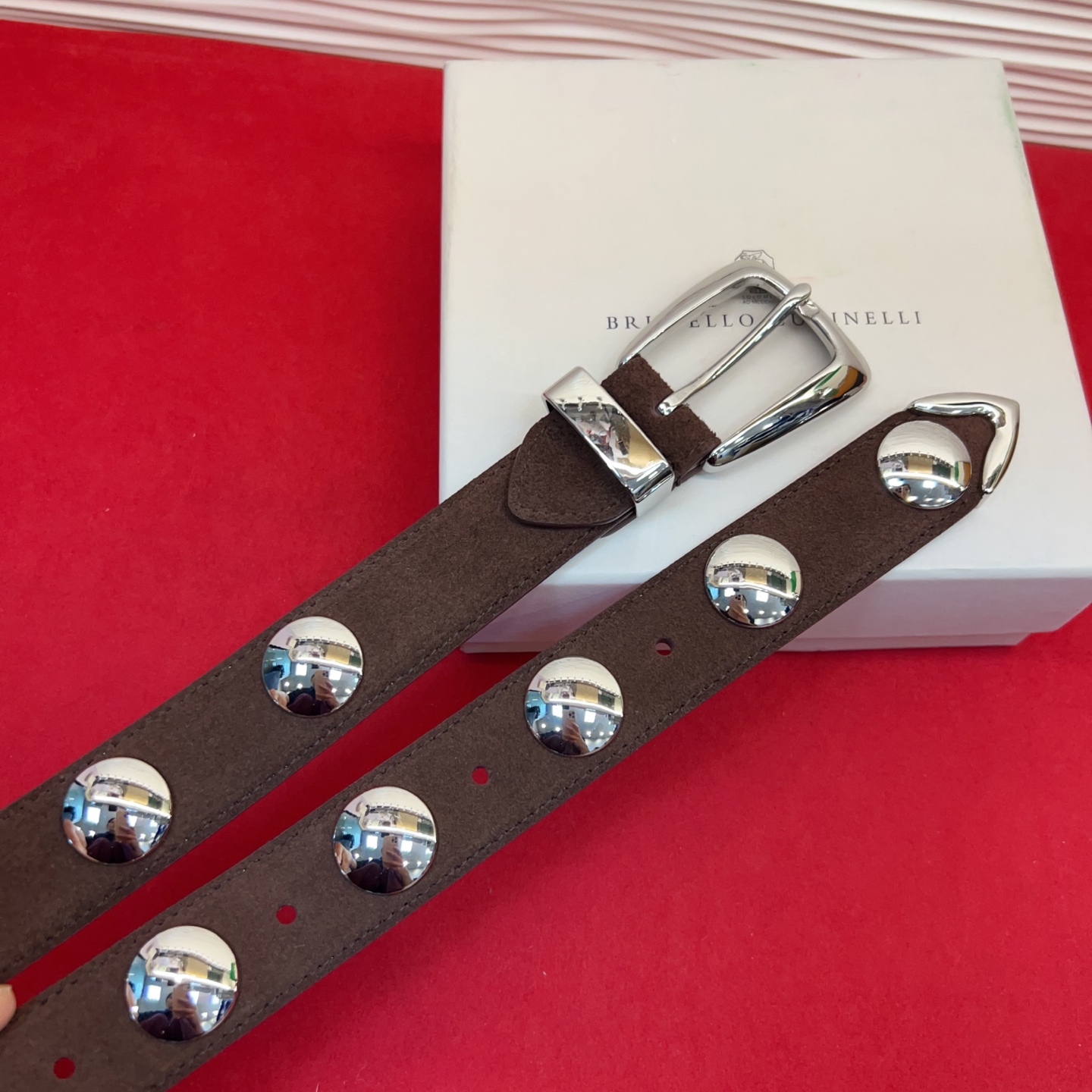 Brunello Cucinelli 男女通用休闲时尚打钉五金腰带！3.0Cm。网红款