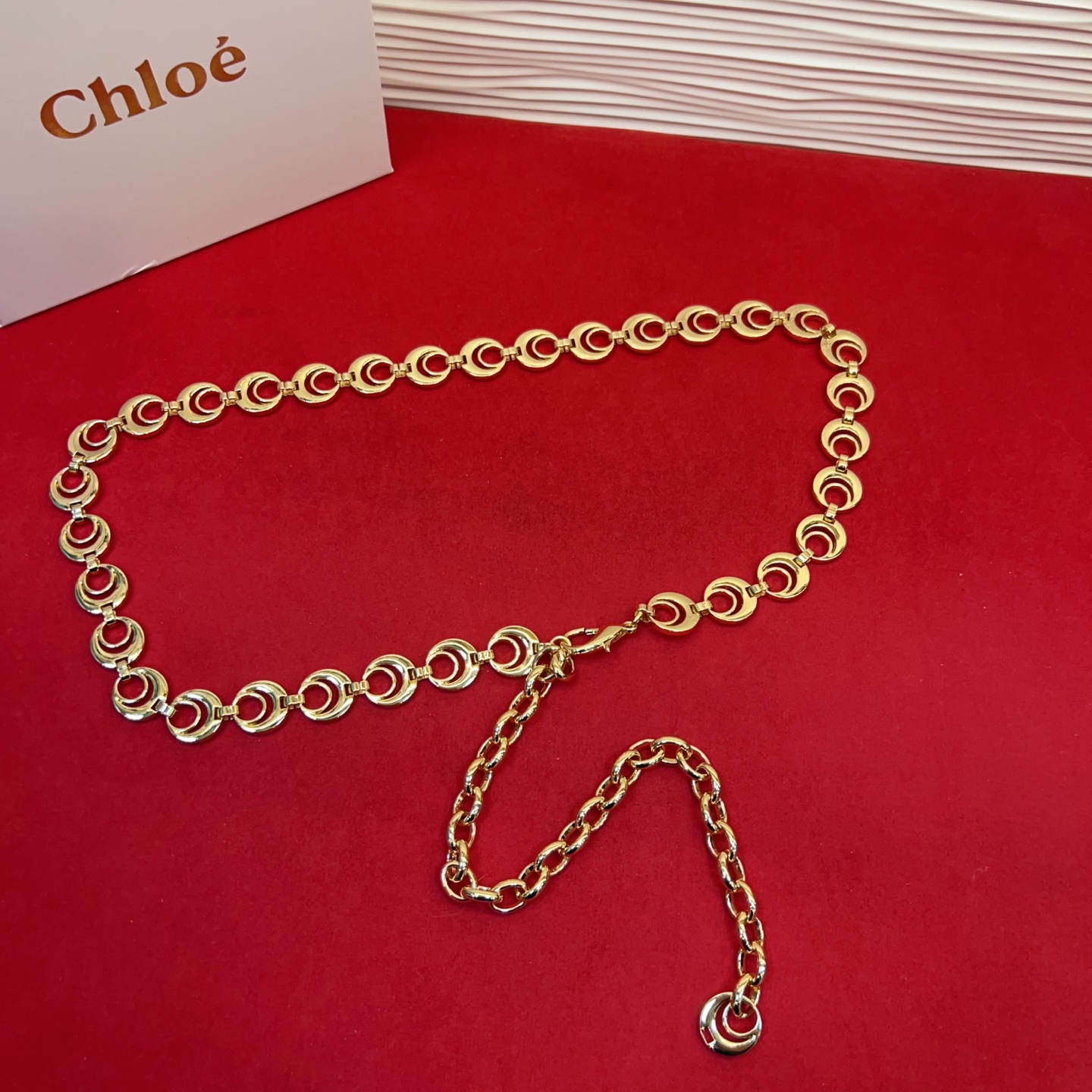 -新款腰链金属链条⛓️腰带-金色调效果-Logo细节开合设计，黄铜材质，搭配超炸感.