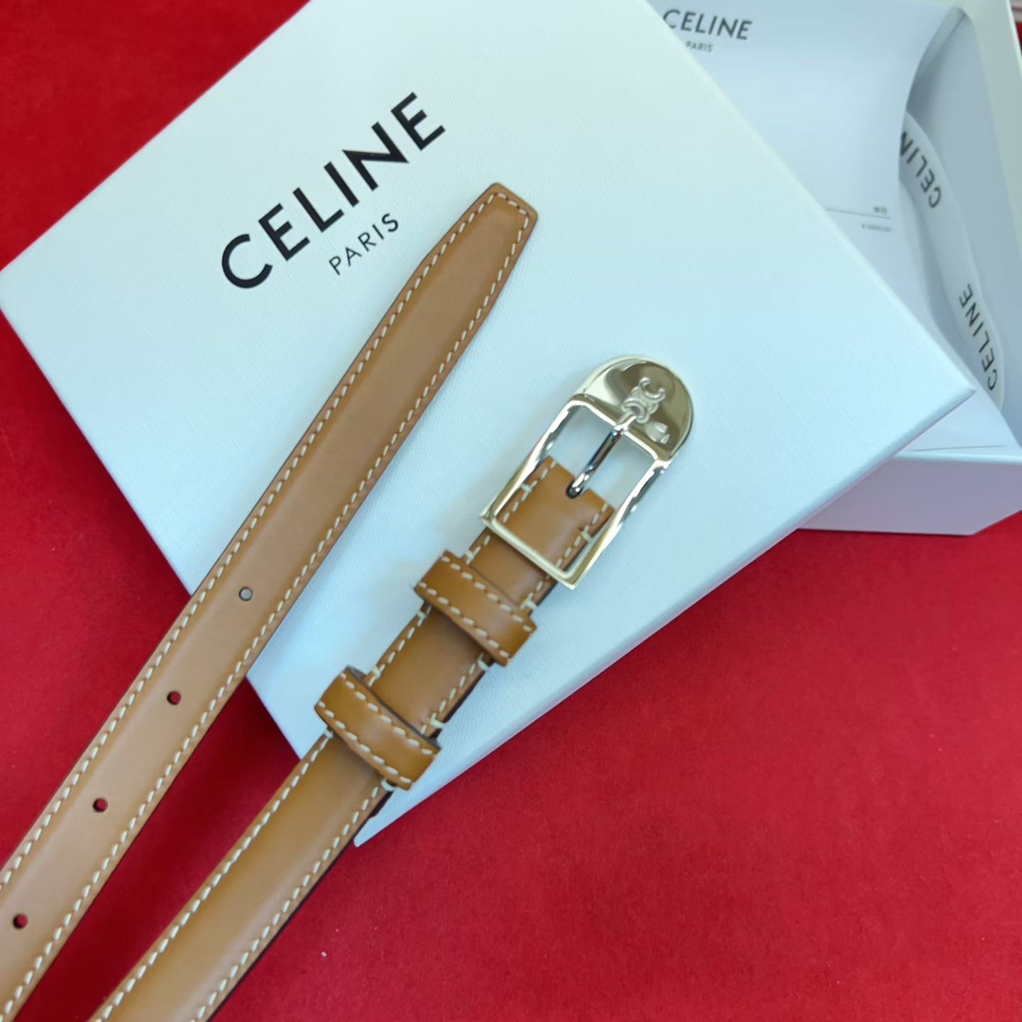 赛琳女装原单新款宽度:1.8cm精品凯旋门铜扣，正品复刻进口精选优质头层小牛皮，全粒面小牛皮，正版烫金l