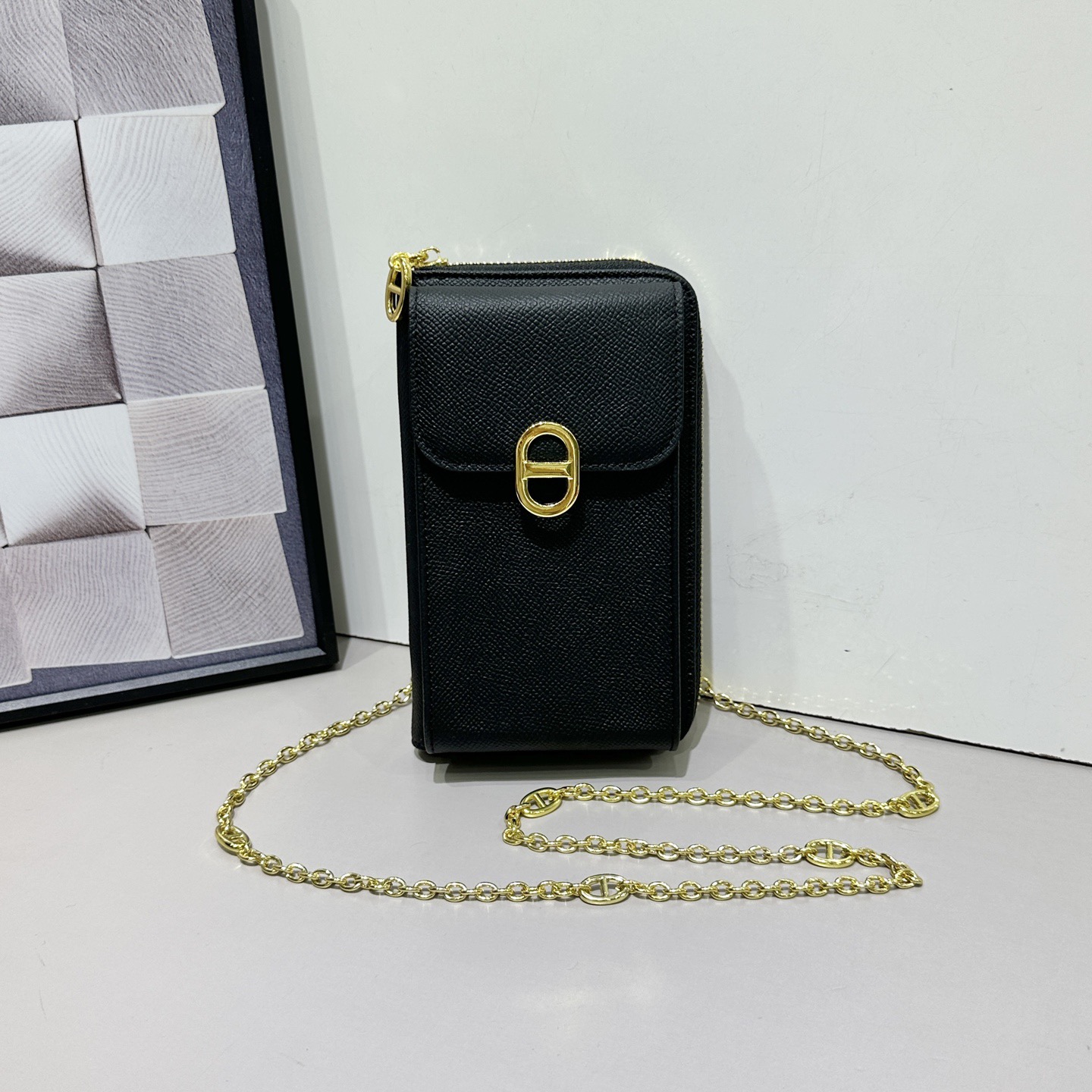 新款Hermes全皮手机包，钱包可手拎单肩斜挎，多功能肩带可拆卸，可以调节长短尺寸：11*5*19cm1