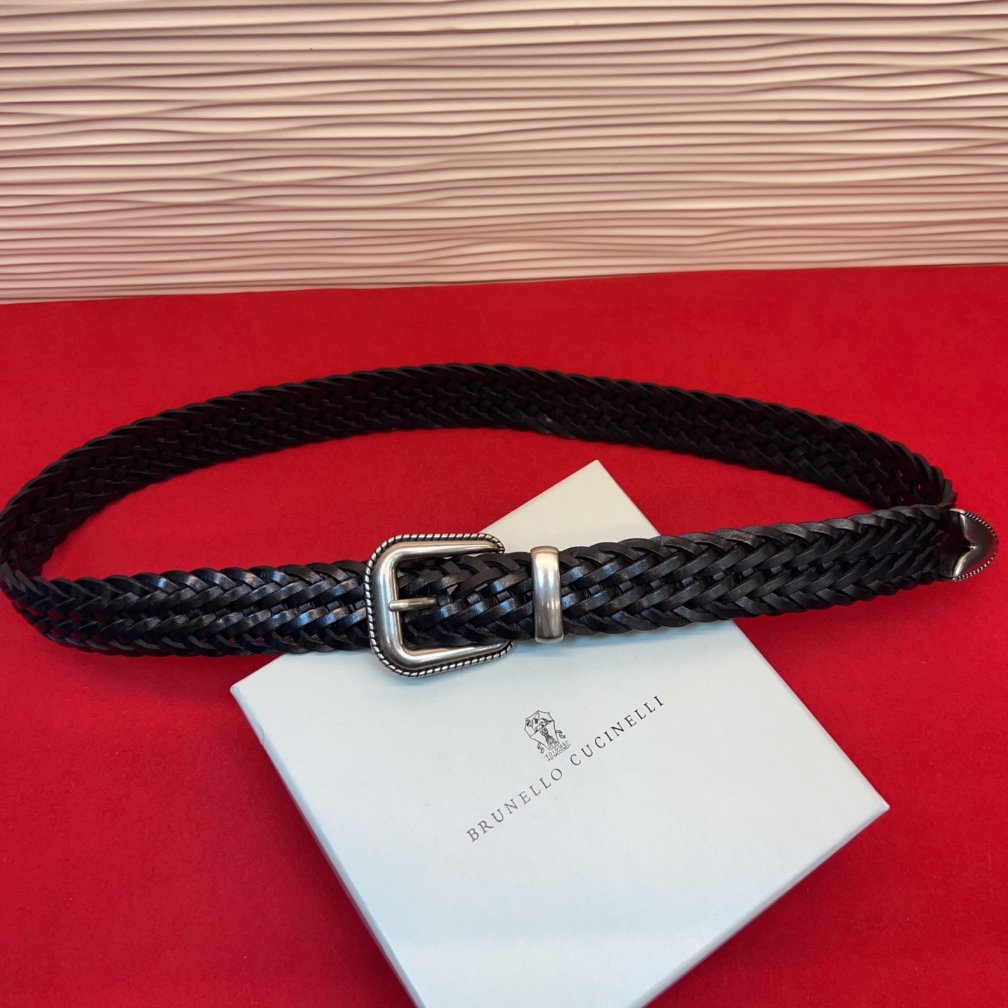 Brunello Cucinelli 男女通用休闲时尚编织腰带！意大利进口编织单层牛皮。2.5Cm、总长