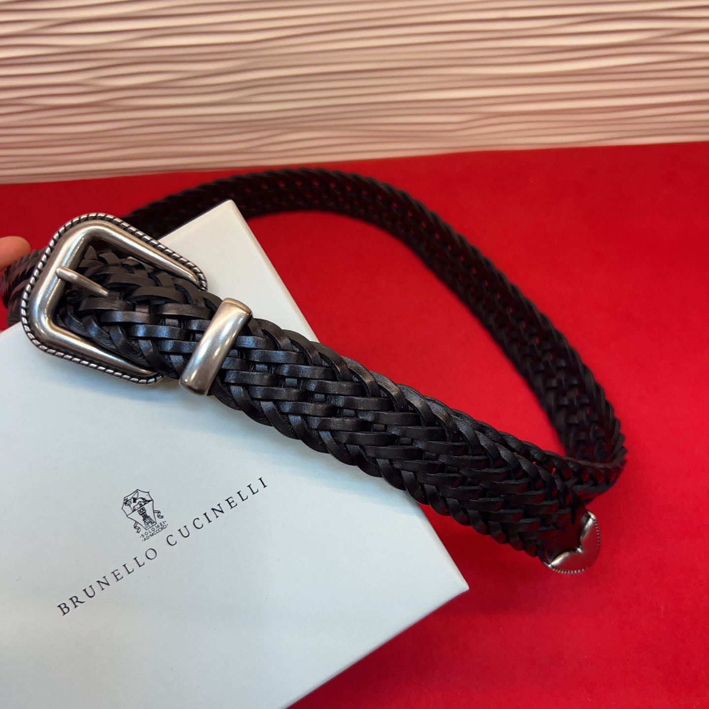 Brunello Cucinelli 男女通用休闲时尚编织腰带！意大利进口编织单层牛皮。2.5Cm、总长