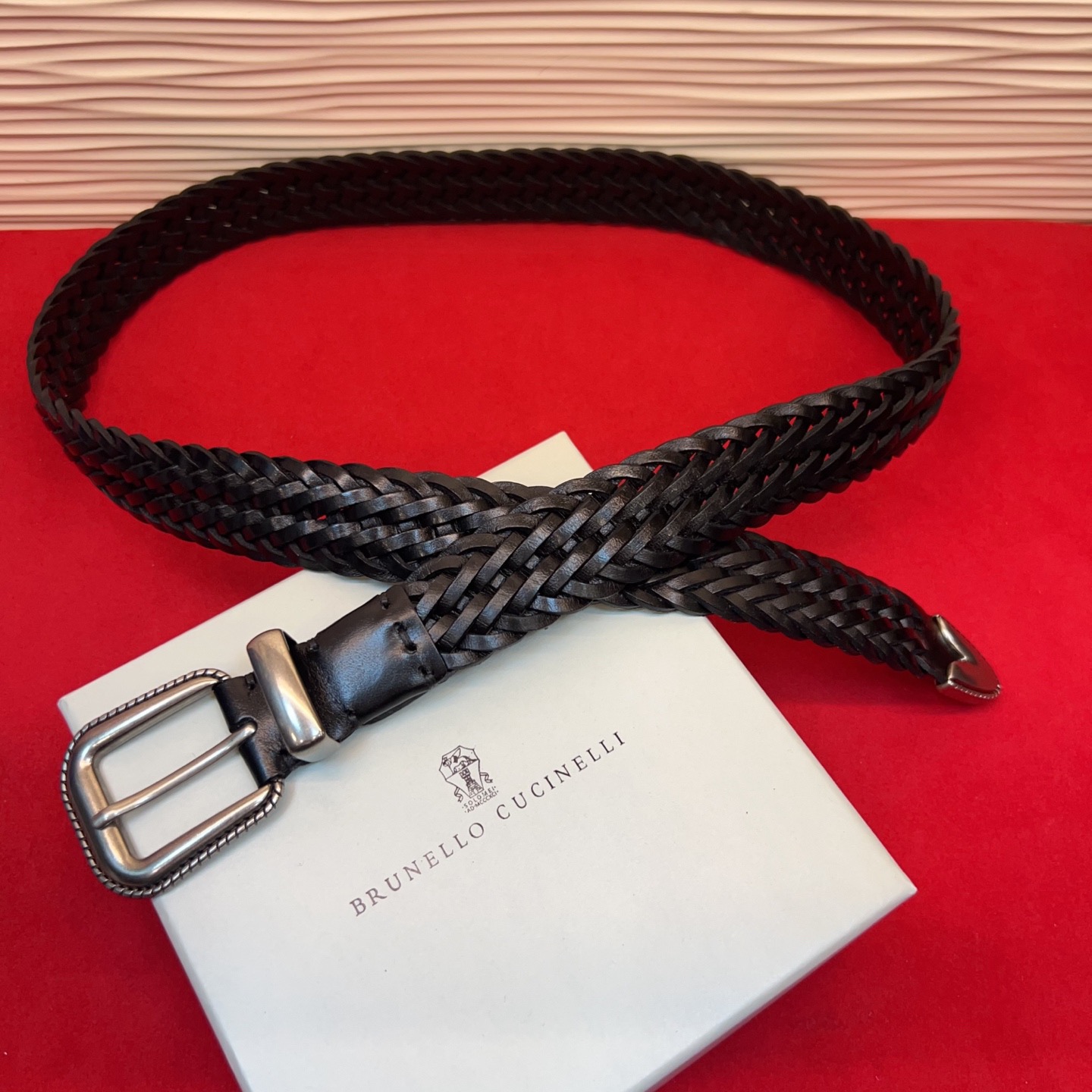 Brunello Cucinelli 男女通用休闲时尚编织腰带！意大利进口编织单层牛皮。2.5Cm、总长