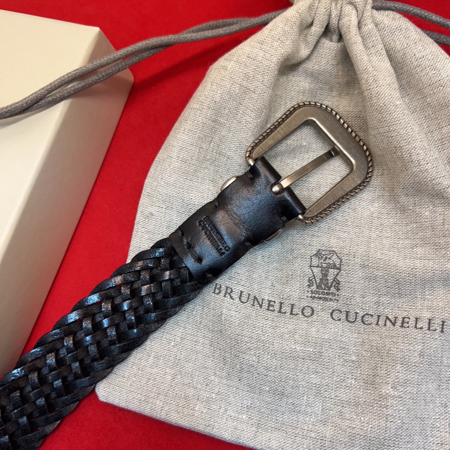 Brunello Cucinelli 男女通用休闲时尚编织腰带！意大利进口编织单层牛皮。2.5Cm、总长