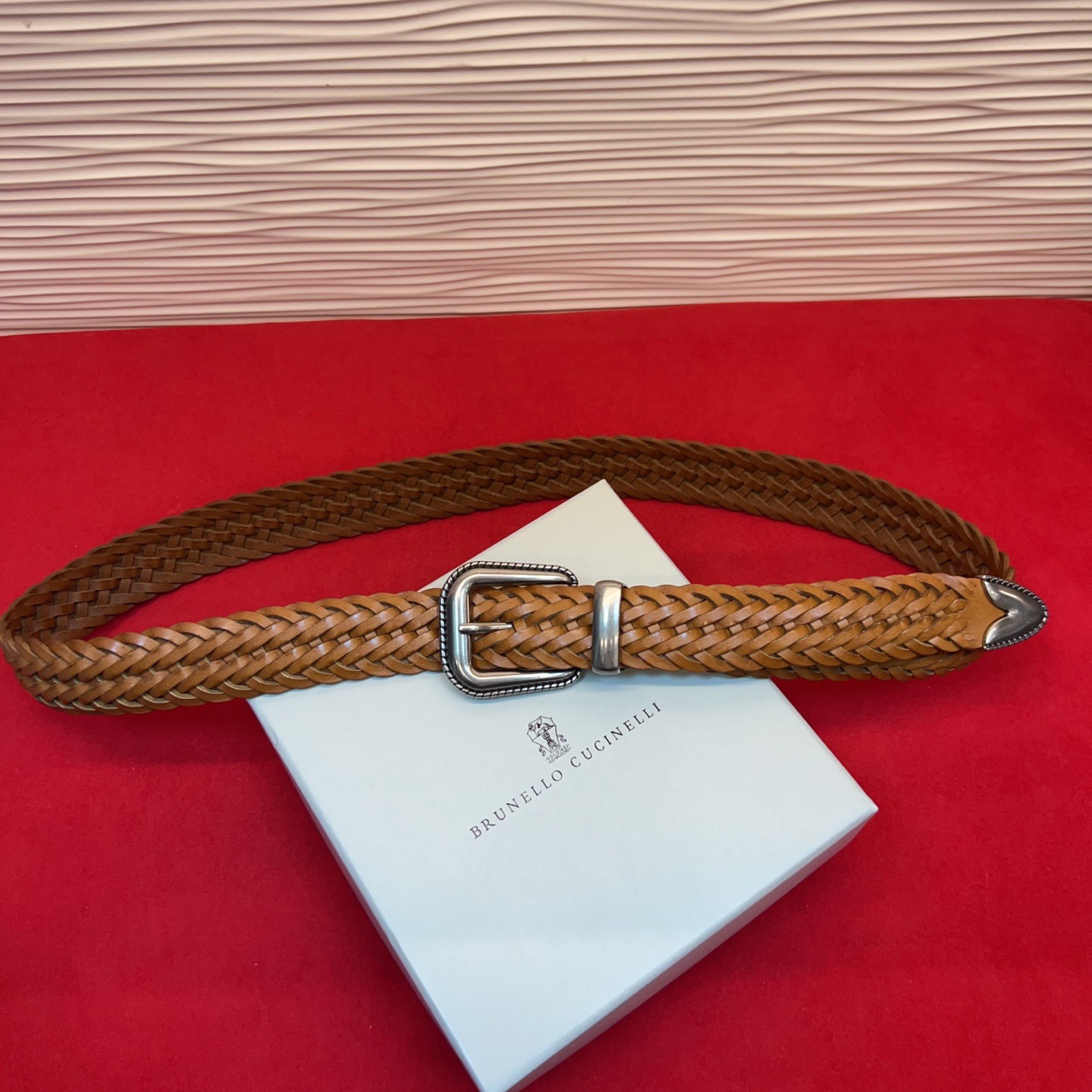 Brunello Cucinelli 男女通用休闲时尚编织腰带！意大利进口编织单层牛皮。2.5Cm、总长