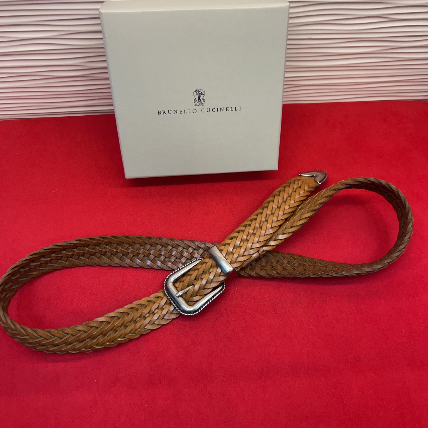 Brunello Cucinelli 男女通用休闲时尚编织腰带！意大利进口编织单层牛皮。2.5Cm、总长