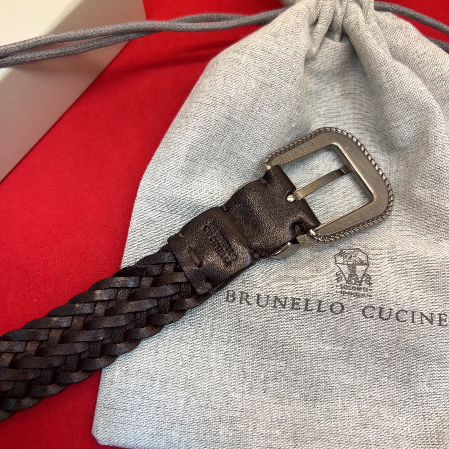 Brunello Cucinelli 男女通用休闲时尚编织腰带！意大利进口编织单层牛皮。2.5Cm、总长