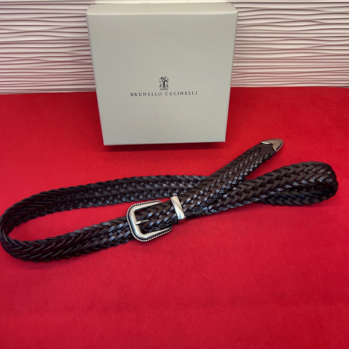 Brunello Cucinelli 男女通用休闲时尚编织腰带！意大利进口编织单层牛皮。2.5Cm、总长