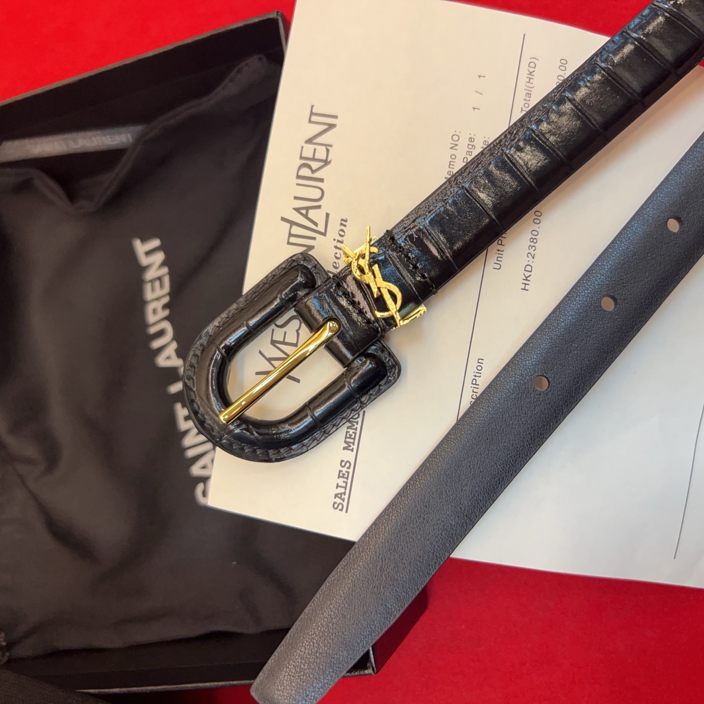 开春秀款Saint Laurent 圣罗兰女士腰带皮带 原厂真金电渡扣头，意大利原厂皮。2.0 cm