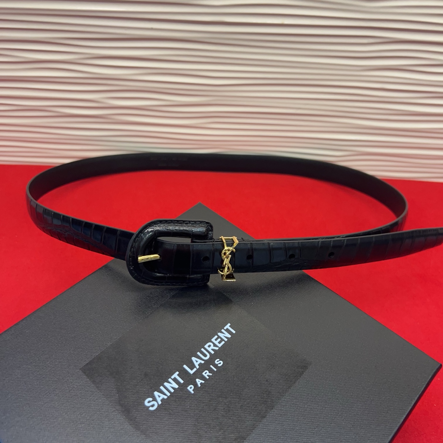 开春秀款Saint Laurent 圣罗兰女士腰带皮带 原厂真金电渡扣头，意大利原厂皮。2.0 cm