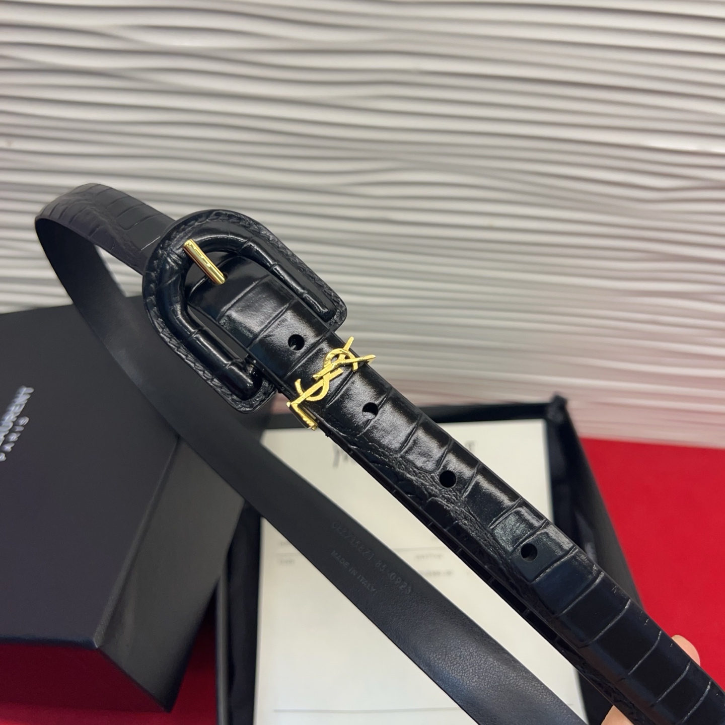 开春秀款Saint Laurent 圣罗兰女士腰带皮带 原厂真金电渡扣头，意大利原厂皮。2.0 cm