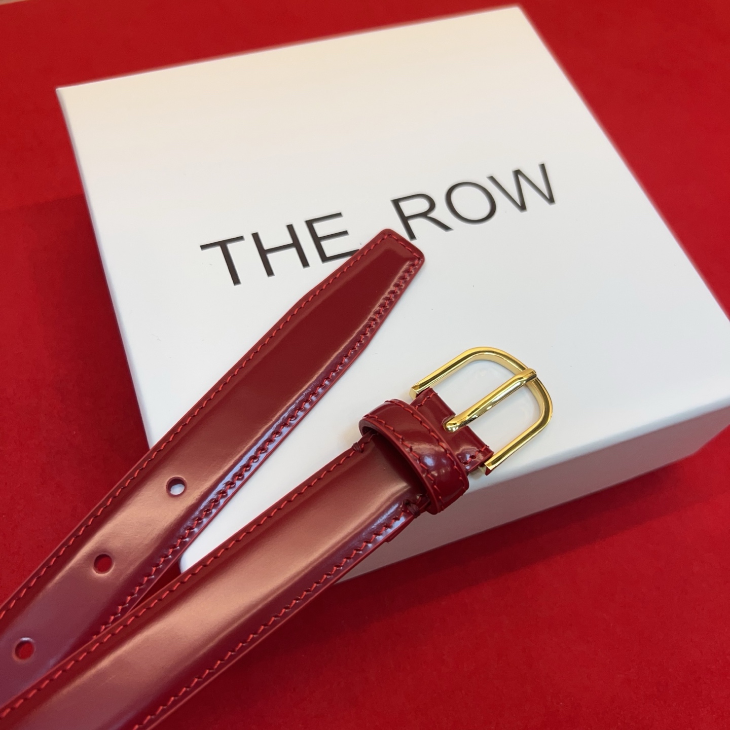 The Row小牛皮亮面经典款 黑色 红色 金 白