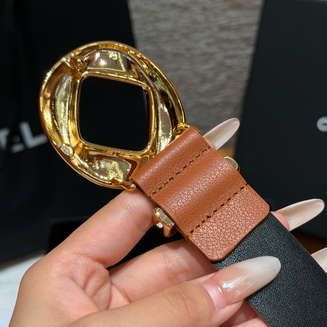 香家✨LEATHER BELT 30mm 皮质腰带小牛皮与金属,多配色可选,镂空圆环金属针扣搭配双C皮袢 香家✨LEATHER BELT 30mm 皮质腰带小牛皮与金属,多配色可选,镂空圆环金属针扣搭配双C皮袢