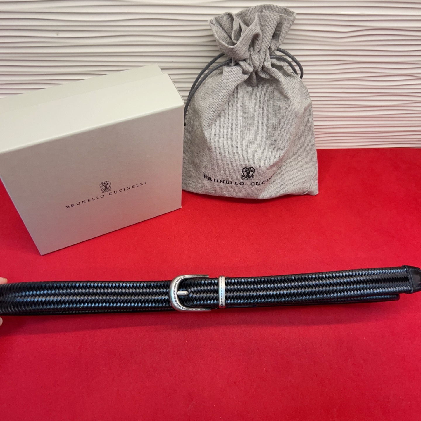 Brunello Cucinelli 男女通用休闲时尚编织腰带！意大利进口编织单层牛皮。2.5Cm。码数