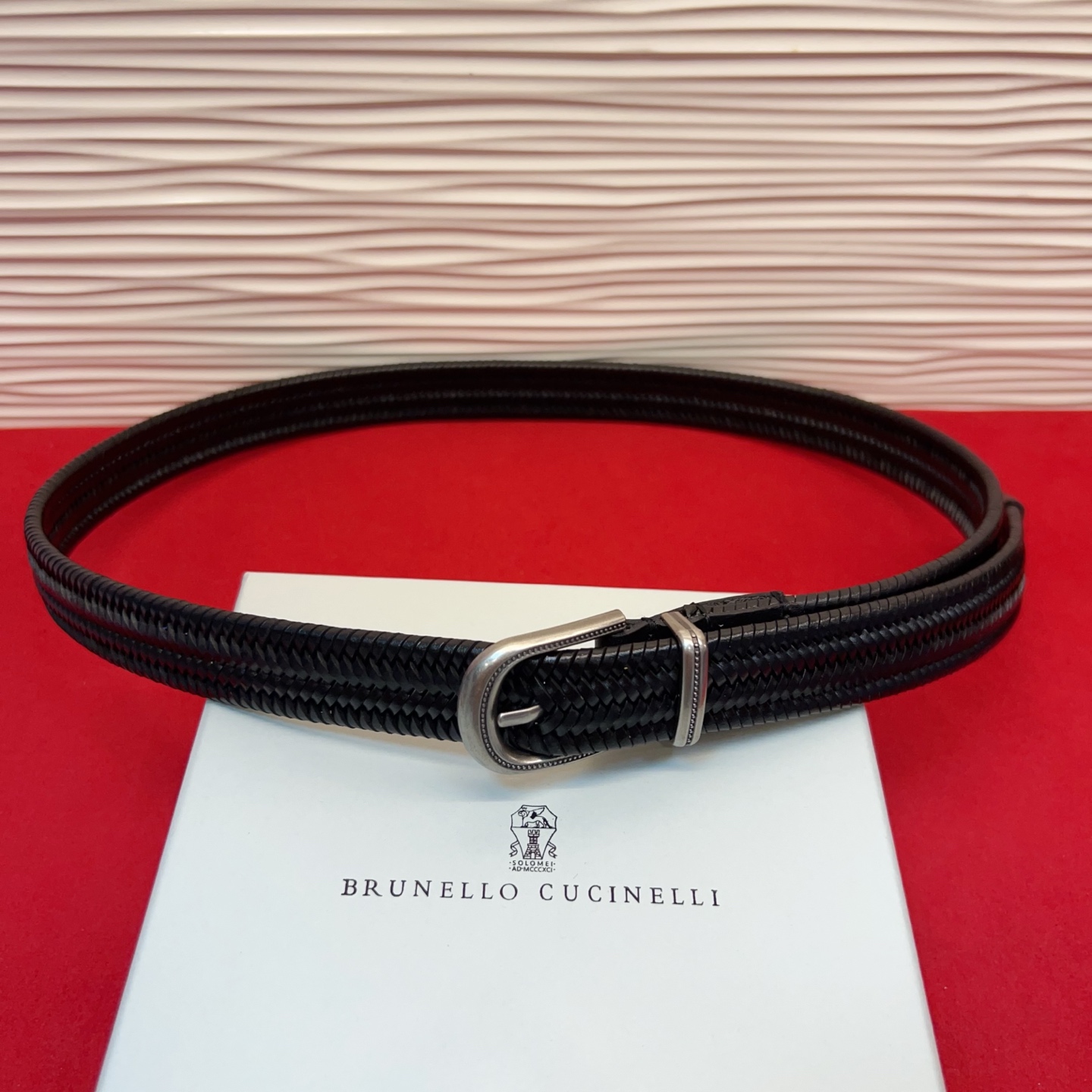 Brunello Cucinelli 男女通用休闲时尚编织腰带！意大利进口编织单层牛皮。2.5Cm。码数
