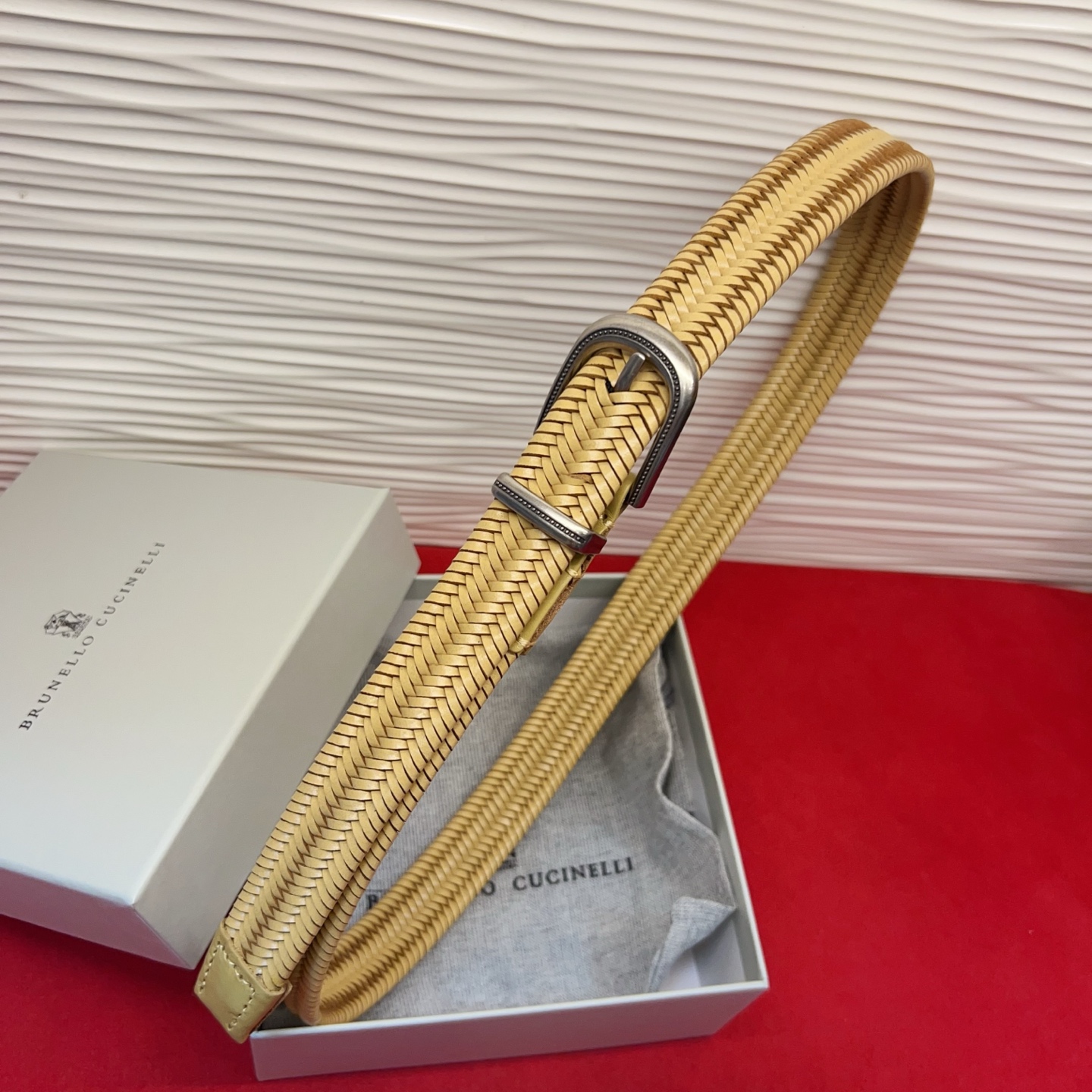 Brunello Cucinelli 男女通用休闲时尚编织腰带！意大利进口编织单层牛皮。2.5Cm。码数