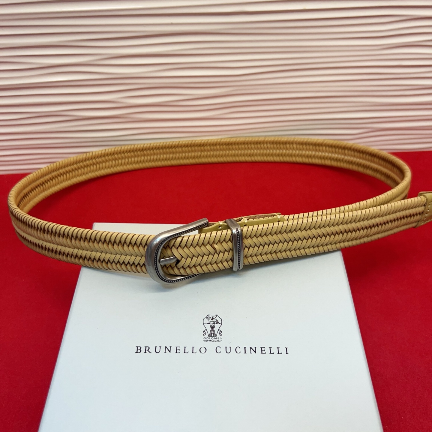 Brunello Cucinelli 男女通用休闲时尚编织腰带！意大利进口编织单层牛皮。2.5Cm。码数