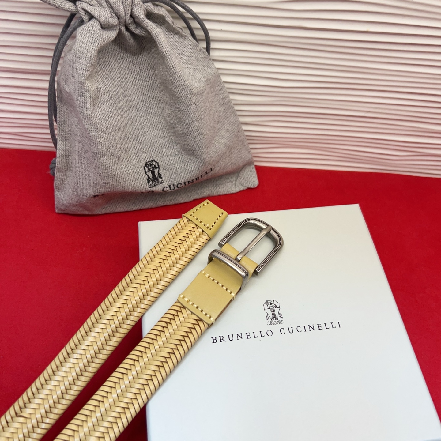 Brunello Cucinelli 男女通用休闲时尚编织腰带！意大利进口编织单层牛皮。2.5Cm。码数