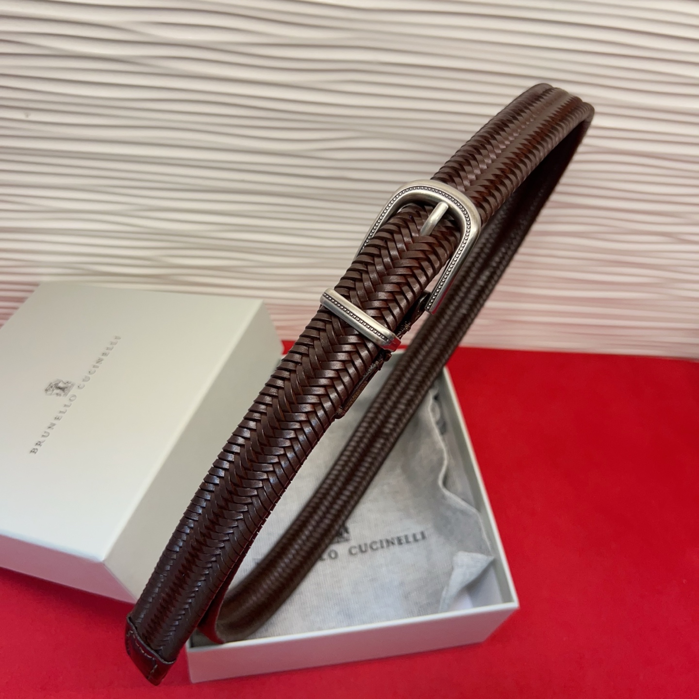 Brunello Cucinelli 男女通用休闲时尚编织腰带！意大利进口编织单层牛皮。2.5Cm。码数