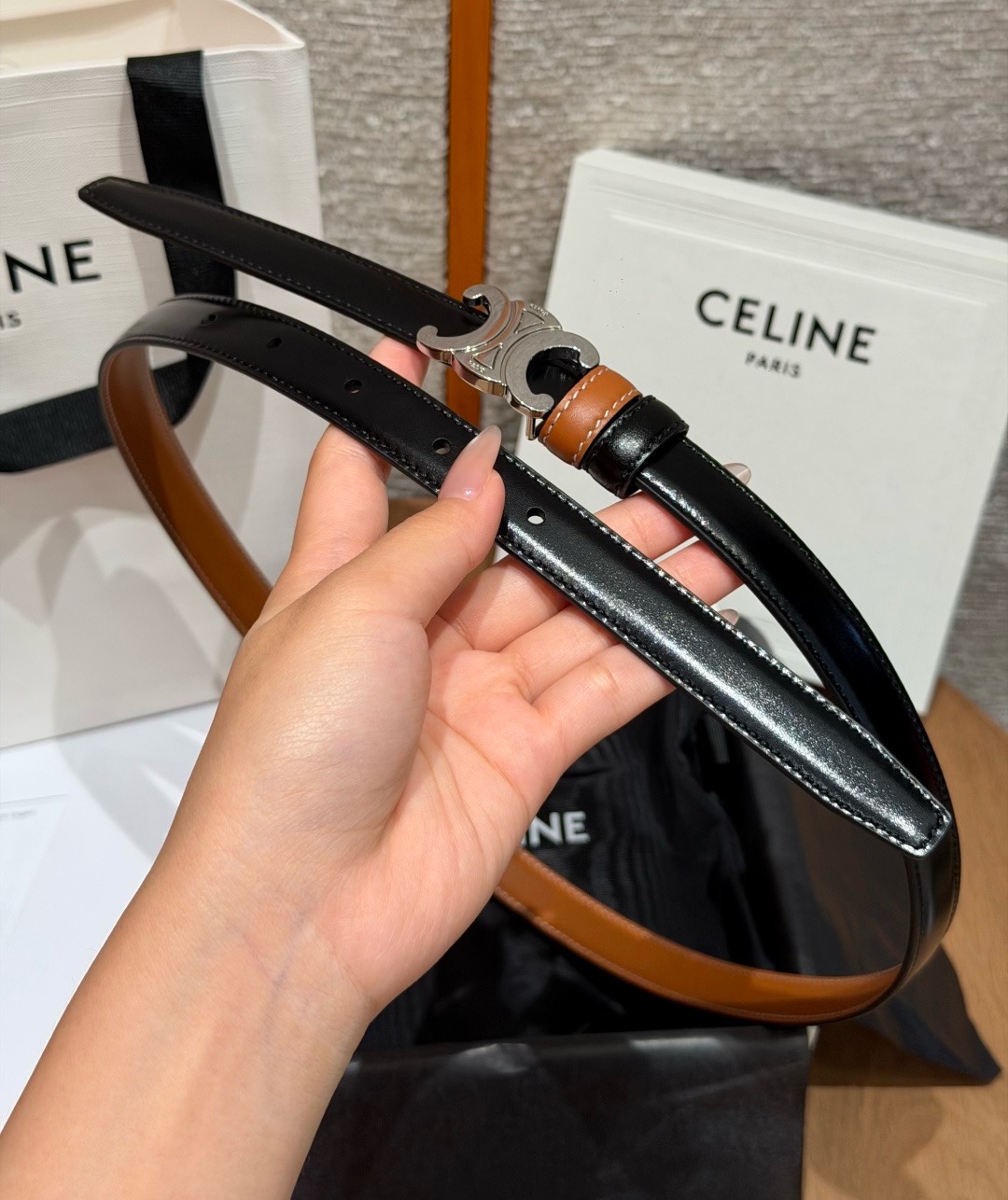 凯旋门✨TRIOMPHE 18MM REVERSIBLE BELT TRIOMPHE搭扣18毫米双面皮带(双面可用) 双