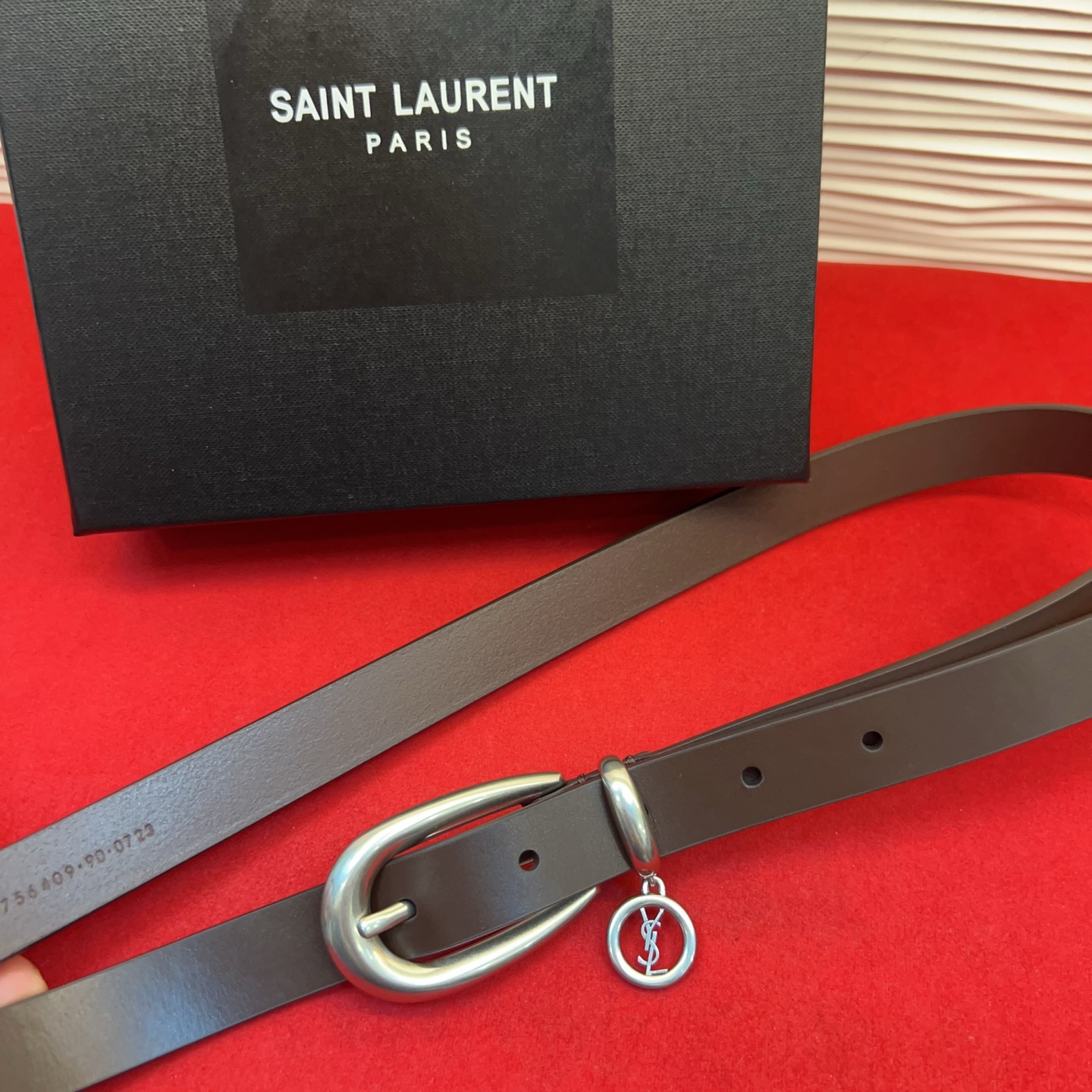 开春秀款Saint Laurent 女士腰带皮带 原厂真金电渡扣头，意大利原厂皮，宽2.0cm，代购级。
