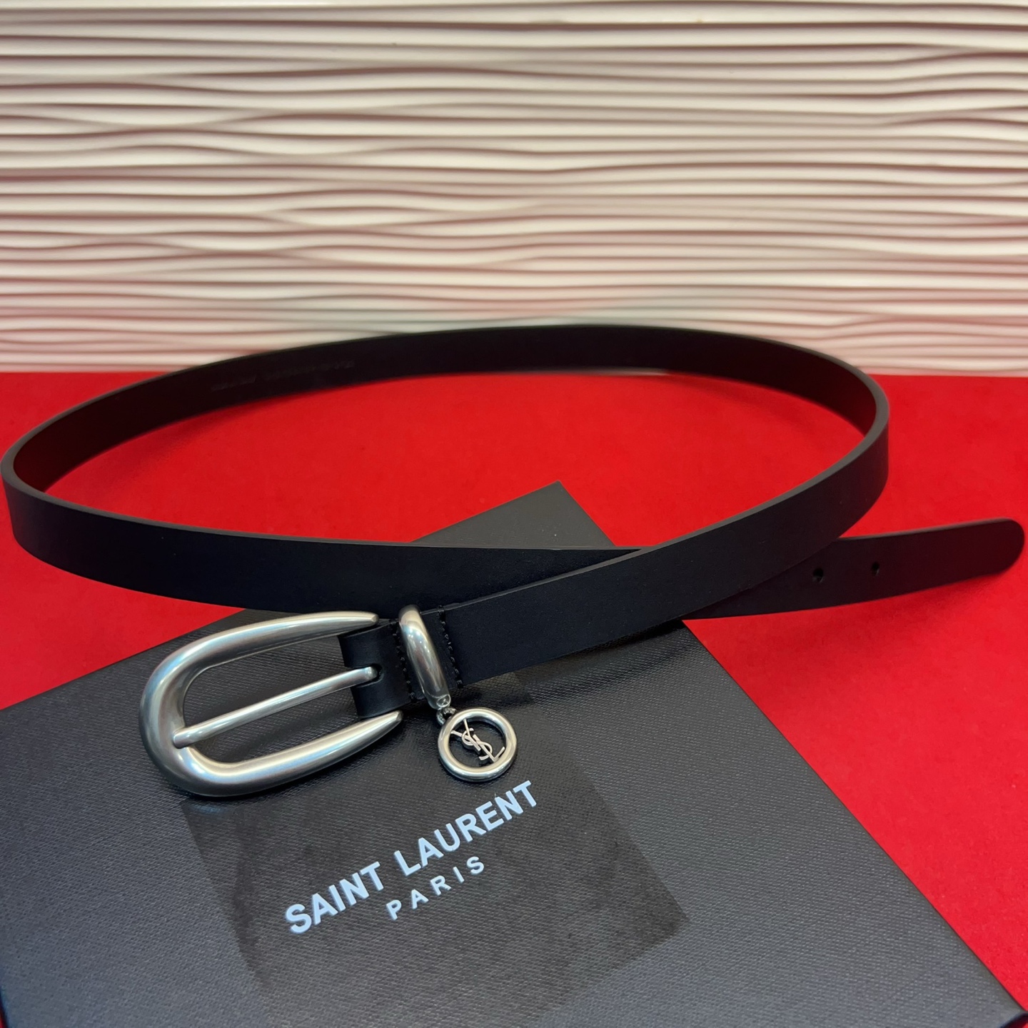 开春秀款Saint Laurent 女士腰带皮带 原厂真金电渡扣头，意大利原厂皮，宽2.0cm，代购级。