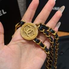 ✨ Vintage Multi Strand Leather Chain Belt with CC Coin Medal ✨ Vintage Multi Strand Leather Chain Belt with CC Coin Medal