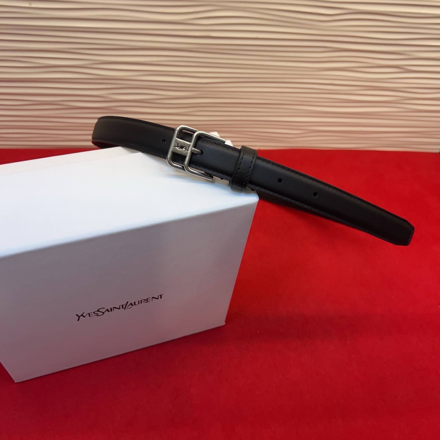 Saint Laurent 圣罗兰女士腰带皮带 原厂真金电渡扣头，意大利原厂皮，宽2.0cm，代购级。