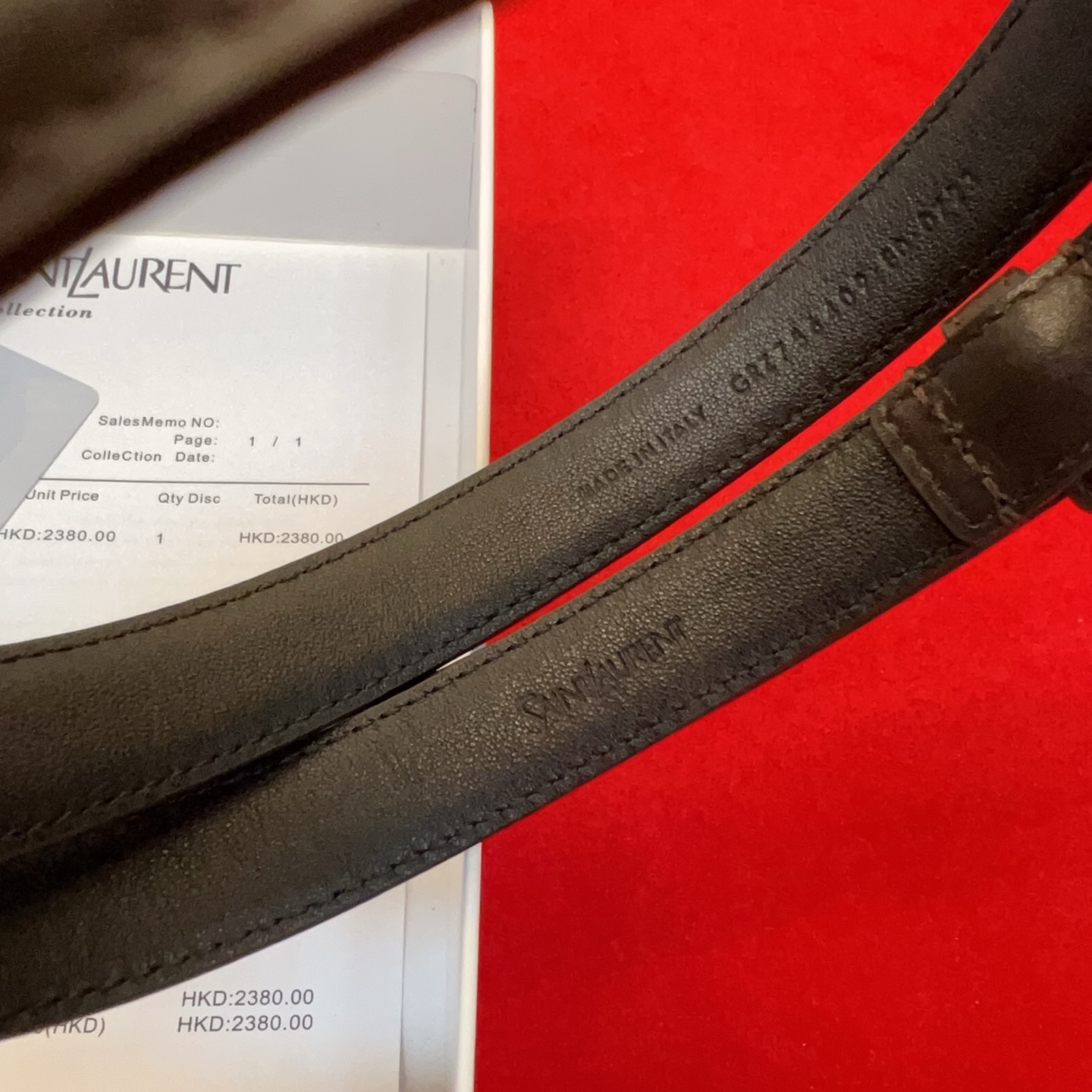 Saint Laurent 圣罗兰女士腰带皮带 原厂真金电渡扣头，意大利原厂皮，宽2.0cm，代购级。