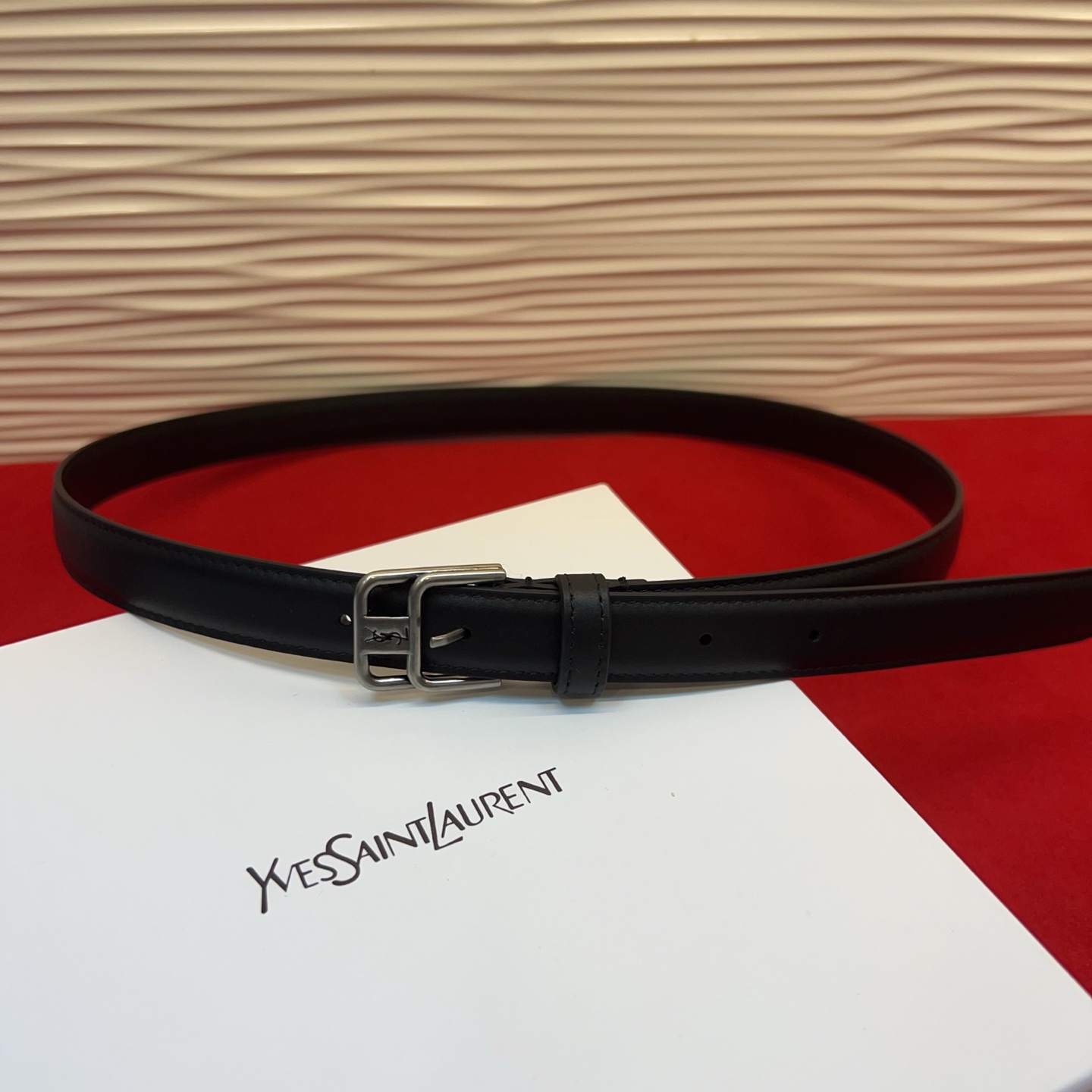 Saint Laurent 圣罗兰女士腰带皮带 原厂真金电渡扣头，意大利原厂皮，宽2.0cm，代购级。