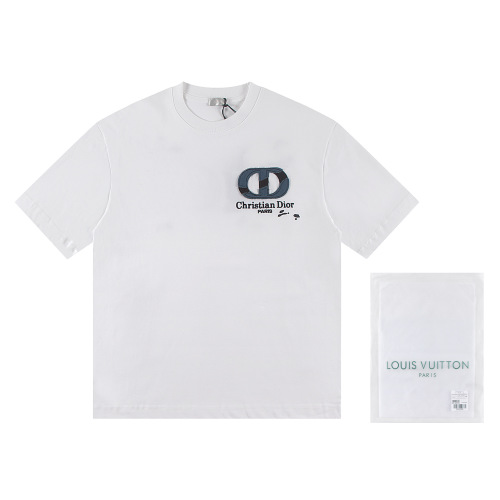Dior 2025 Newest Short Sleeve High-Version 300g Double-Yarn Combed Cotton 1 Dior 2025 Newest Short Sleeve High-Version 300g Double-Yarn Combed Cotton