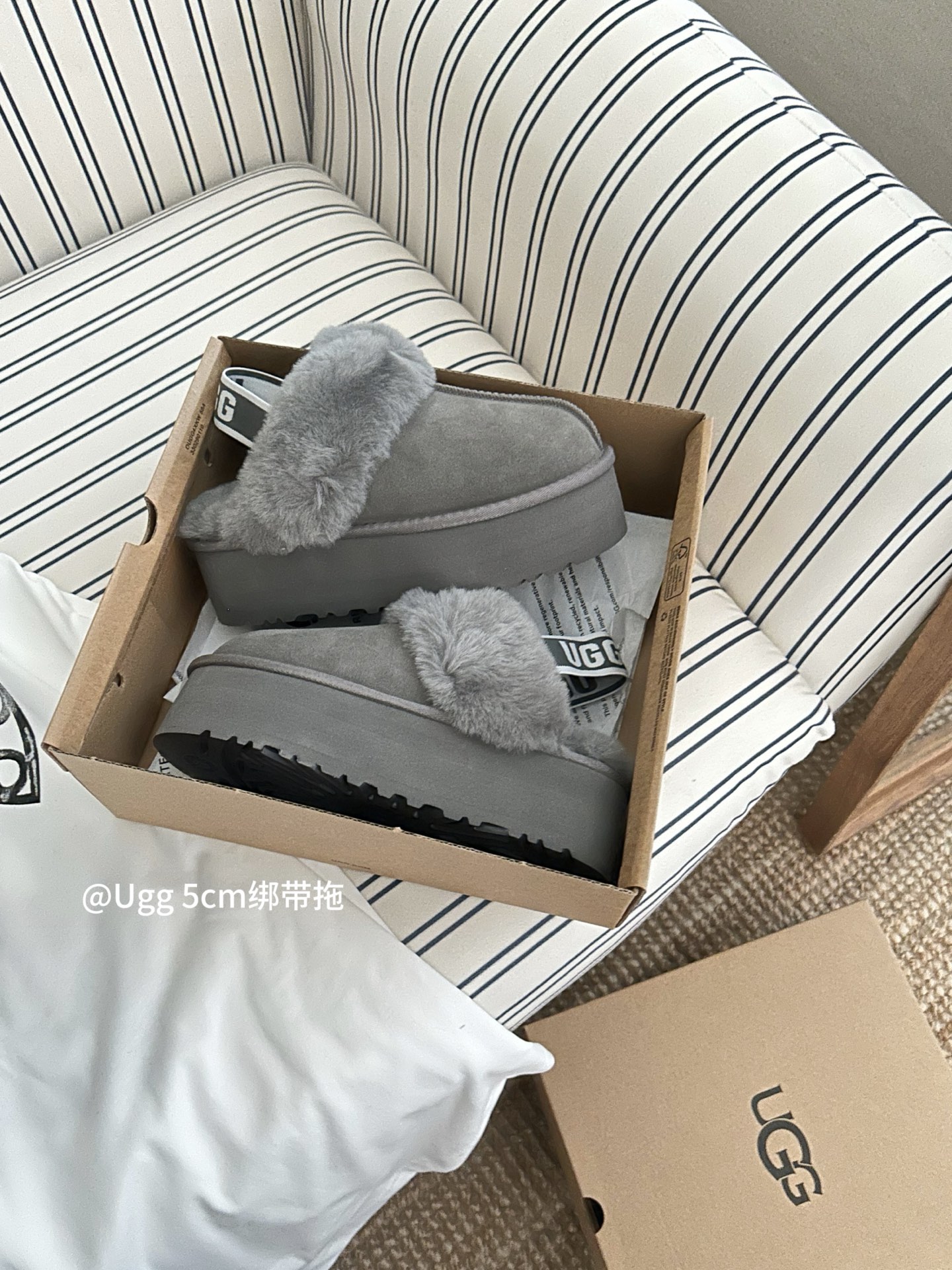 NO:615580,5cm star slippers thick sole gray, half slippers furry shoes198609095cm星拖厚底灰色,半拖毛毛鞋,Women's Shoes