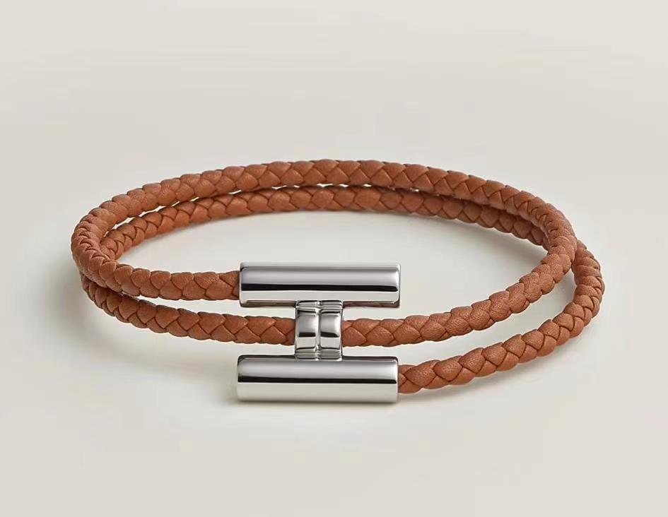 Réplica de designer alta qualidade
 Hermes Joalheria Pulseira Igual ao original
 Castanho Homens