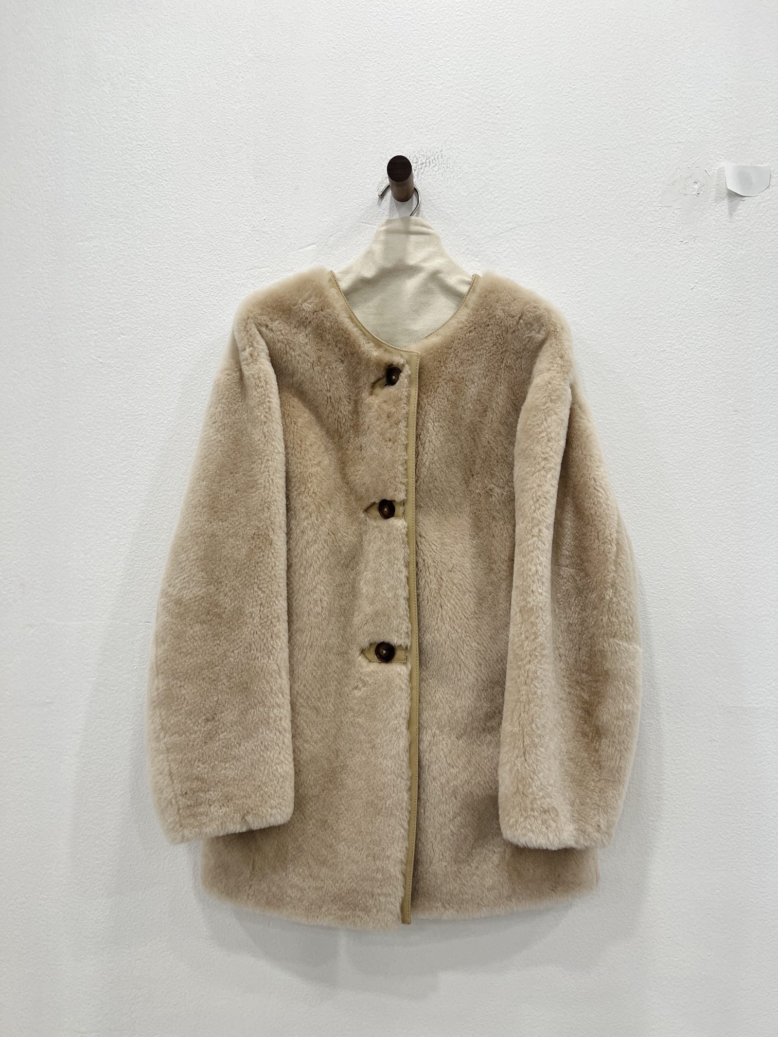 Max Mara Single-Rate Female Suit with New Tweezer: Melinou Wool, Leather, Weather-Resistant - 图片 2