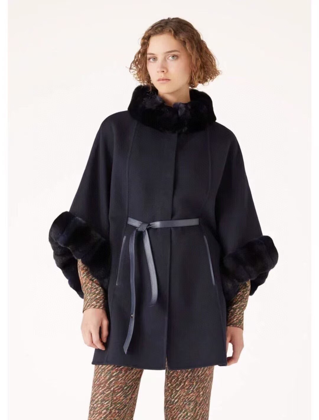 Loro Piana Inspired 2025 Winter Fur Trimmed Cape - Luxurious and Elegant 6 i1756886846 7479 2