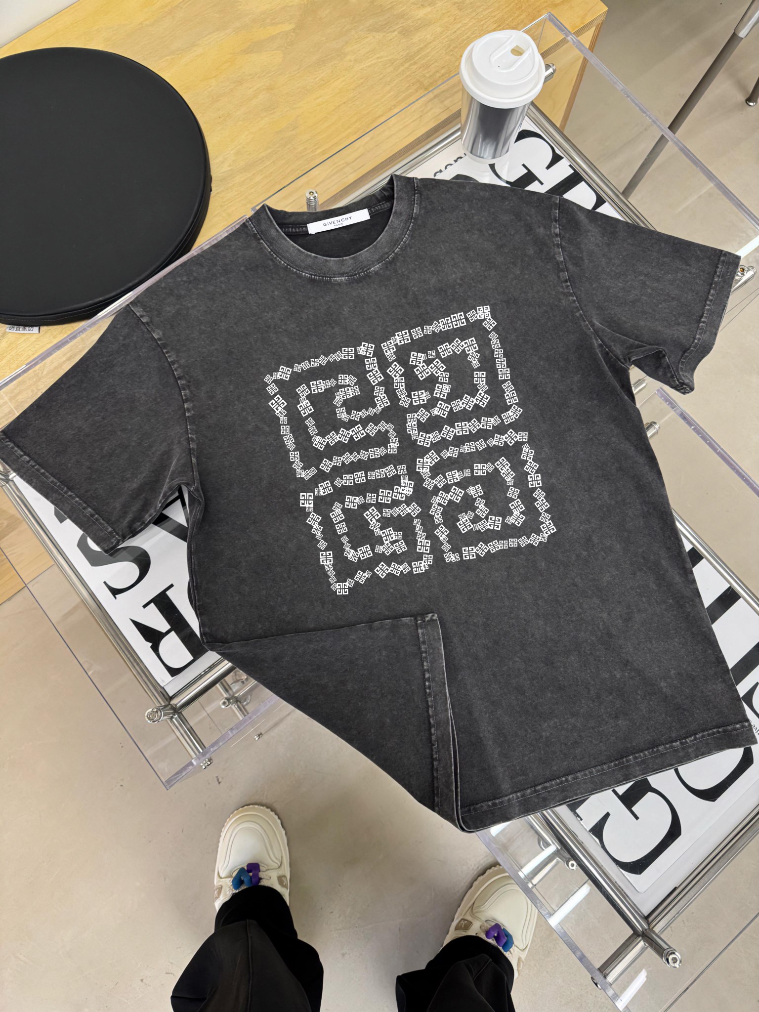 Gvc Givenchy 2024 nuevo estilo American pickled desgastado mangas cortas estampadas personalizadas Las telas …