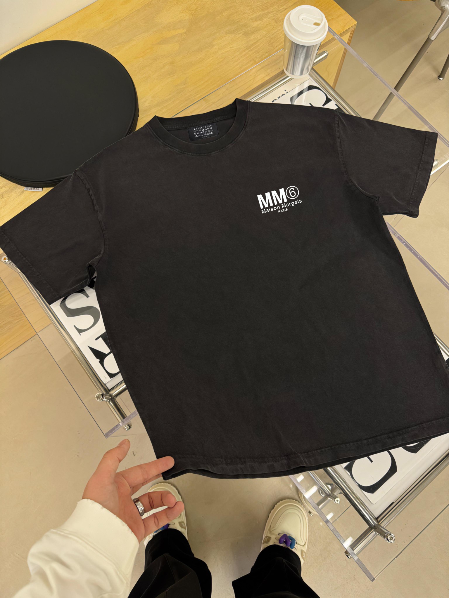 Margiela 2024 nuevo modelo, camiseta de manga corta con estampado americano de ácido lavado y desgastado, tela personal…