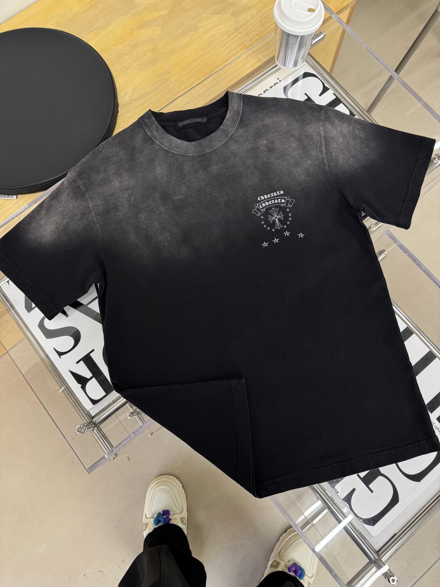 ch 2024 nueva camiseta de manga corta con estampado individual de lavado ácido estilo americano, tela personalizada, ta…