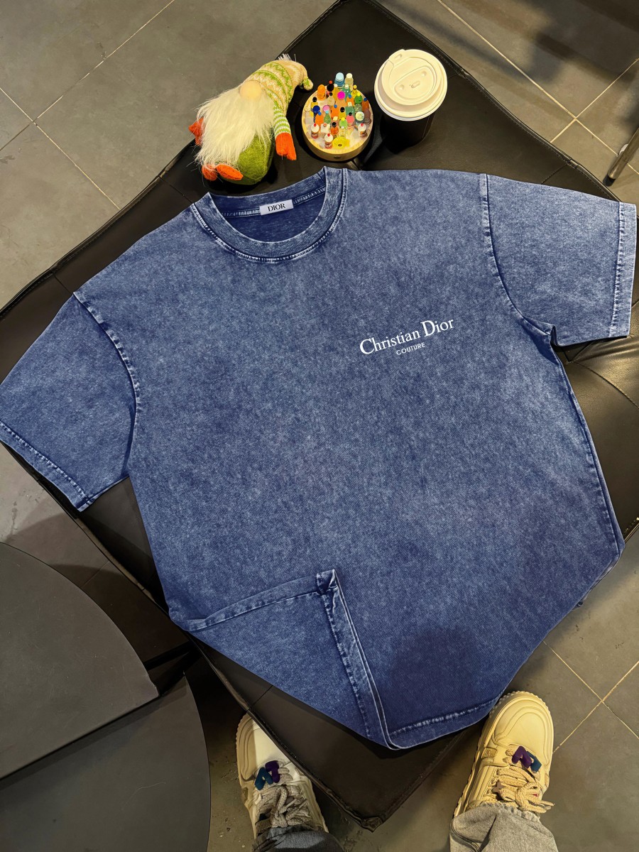dior 2024 nuevo estilo American pickled desgastado mangas cortas estampadas personalizadas Las telas personalizadas se …