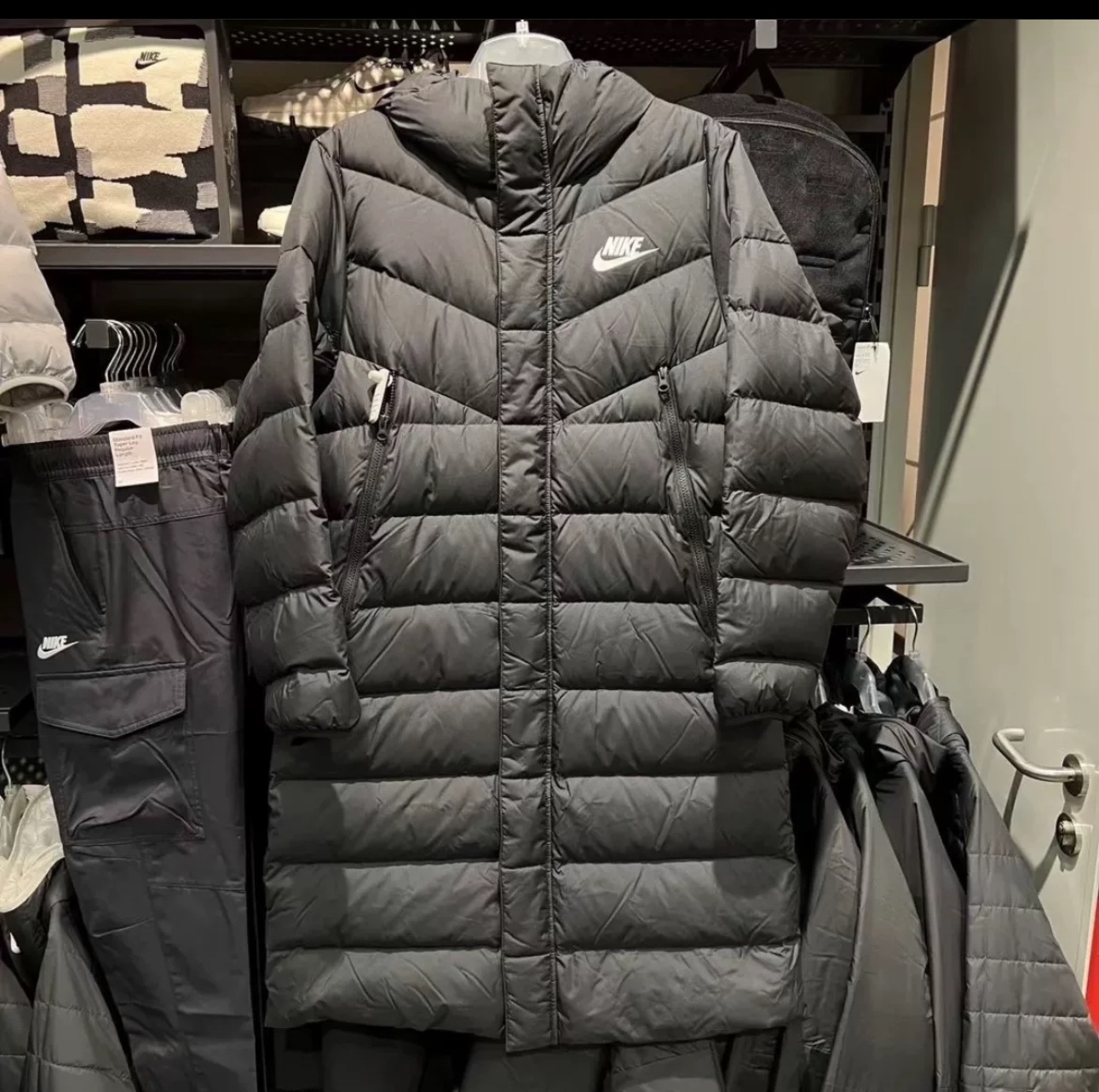 NIKE耐克体院大衣体育生训练羽绒棉服黑色防风透气潮男女情侣款加厚棉衣