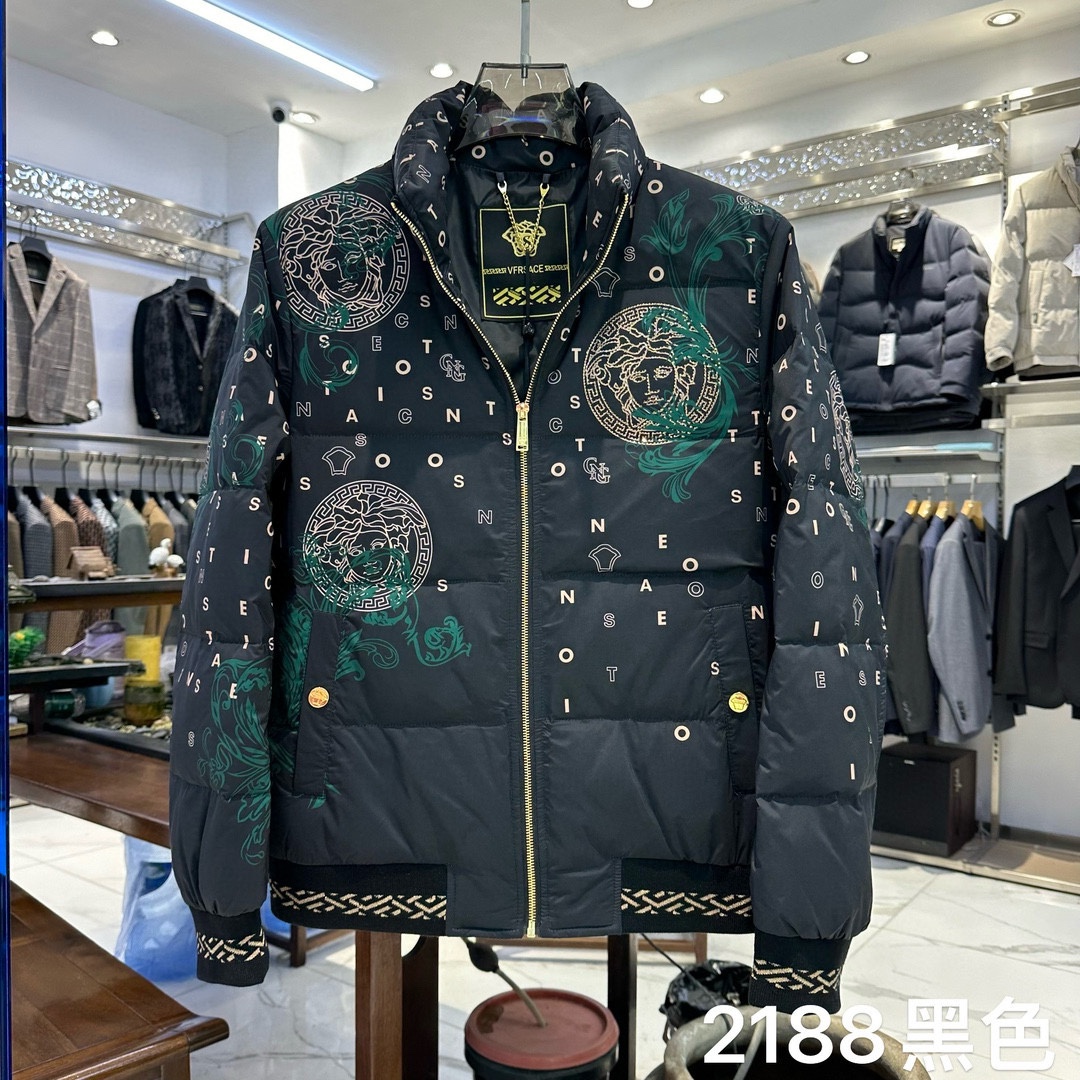 VERSACE2024秋冬新品男士羽绒服贸易公司渠道货人气极高的一款单品奢华经典品牌定制LOGO设计辨识