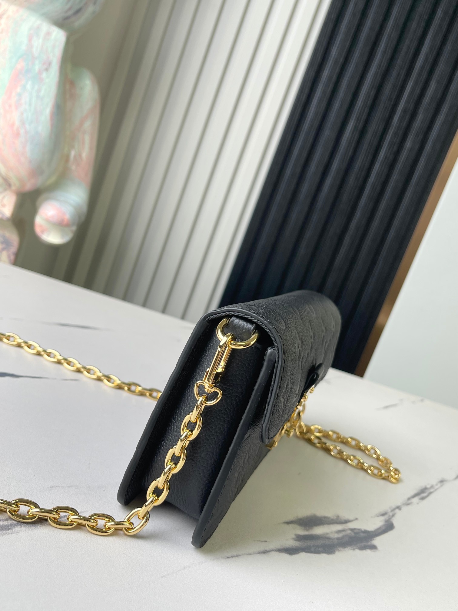顶级原单独家实拍M82637黑色全皮压花链条包系列WalletOnChainMetis链条手袋M8283