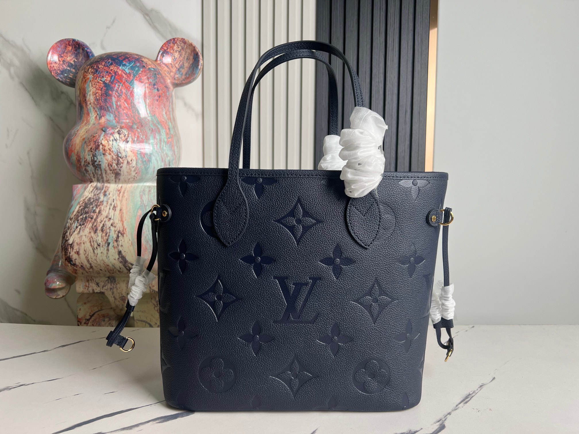 顶级原单独家实拍M47143M45686深蓝丝印本款Neverfull中号手袋取材MonogramEmp