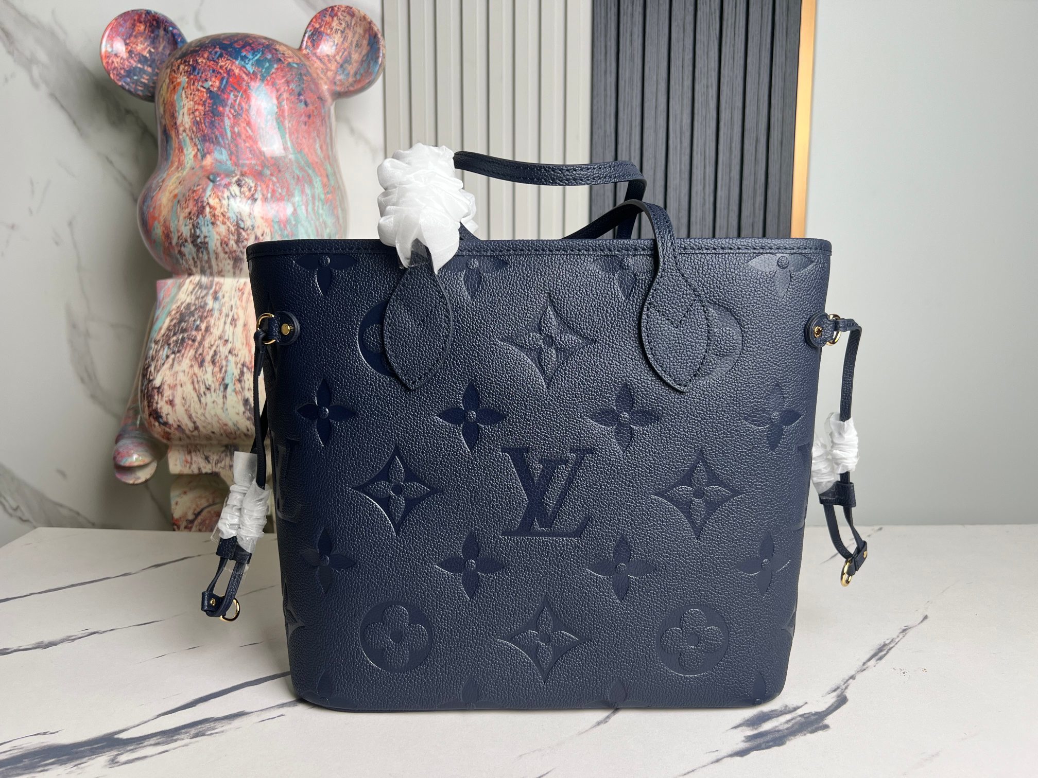 顶级原单独家实拍M47143M45686深蓝丝印本款Neverfull中号手袋取材MonogramEmp