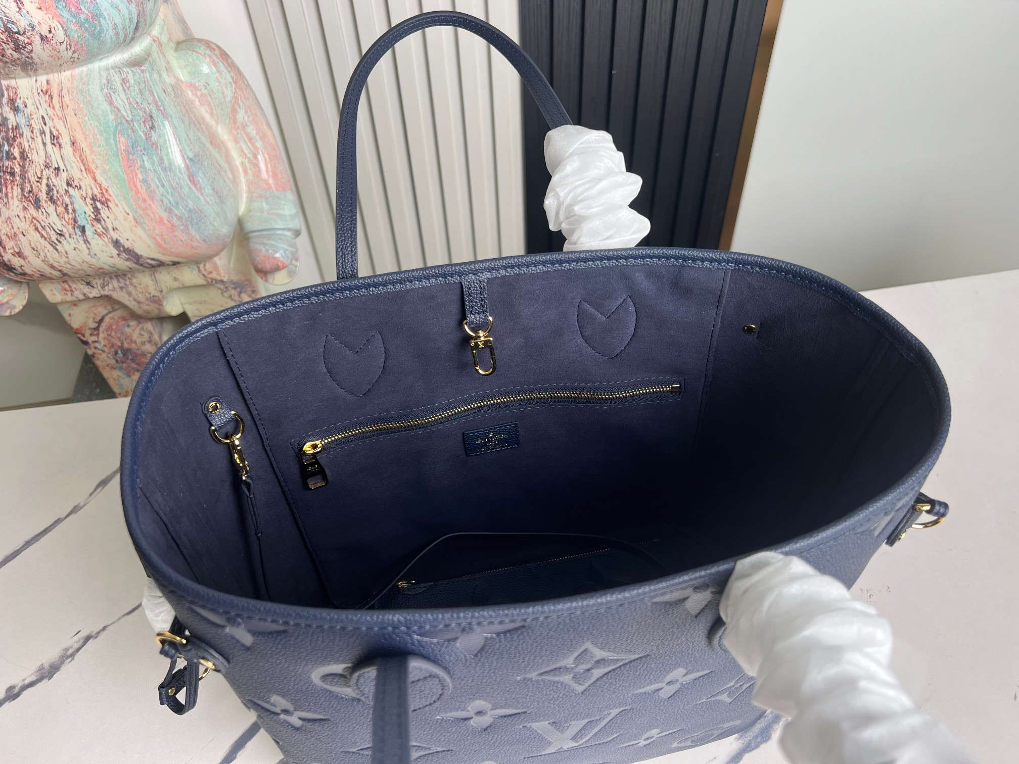 顶级原单独家实拍M47143M45686深蓝丝印本款Neverfull中号手袋取材MonogramEmp