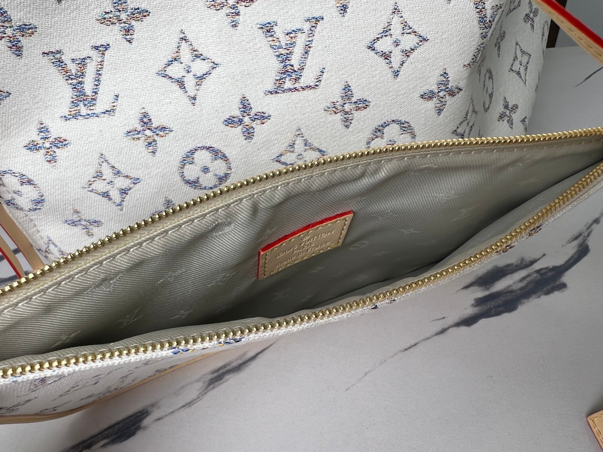 顶级原单独家实拍M24905白色牛仔购物袋系列NeverfullMM手袋航海系列这个宽敞的Neverfu